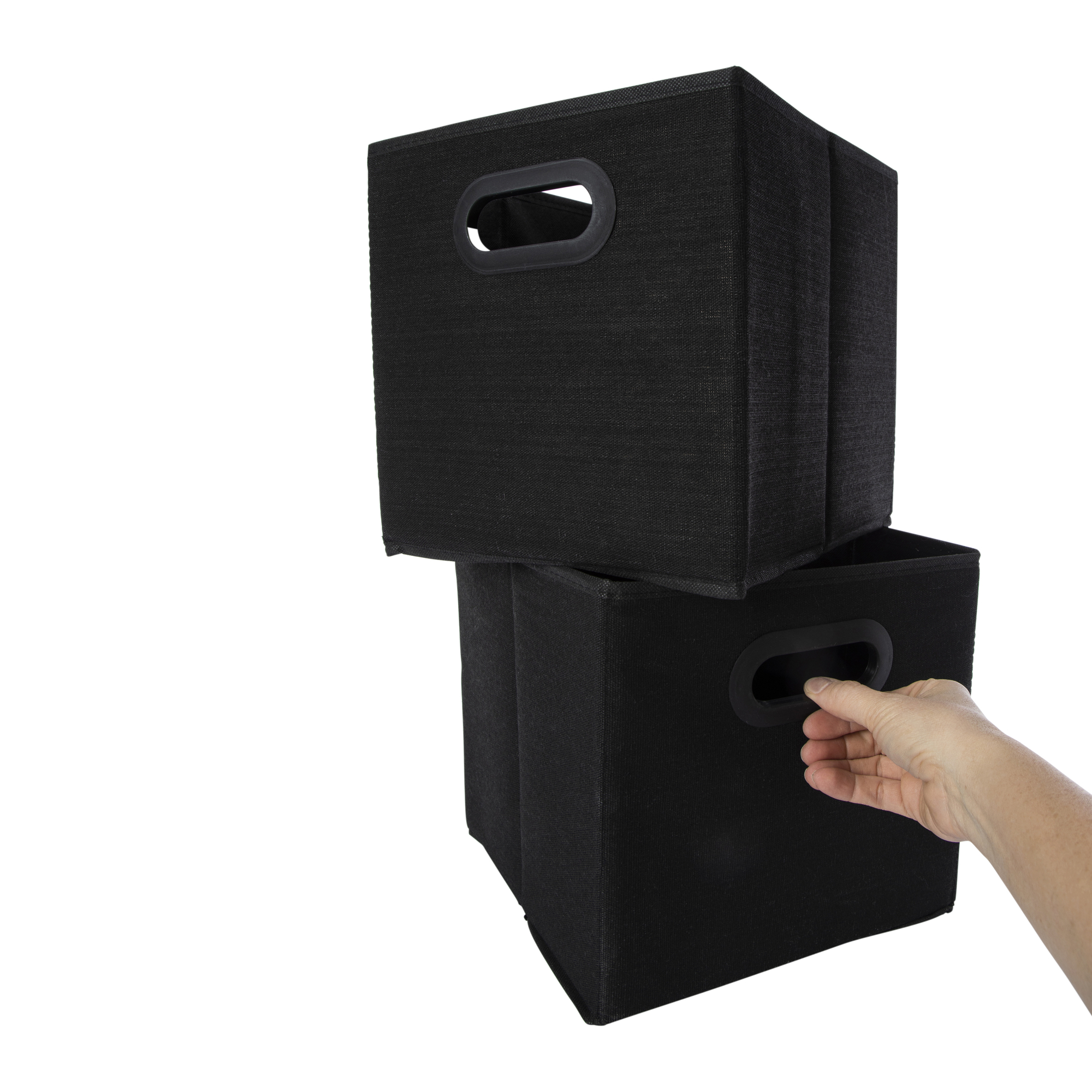 Collapsible Fabric Storage Cubes 9.84in x 9.84in 2-Count - Black