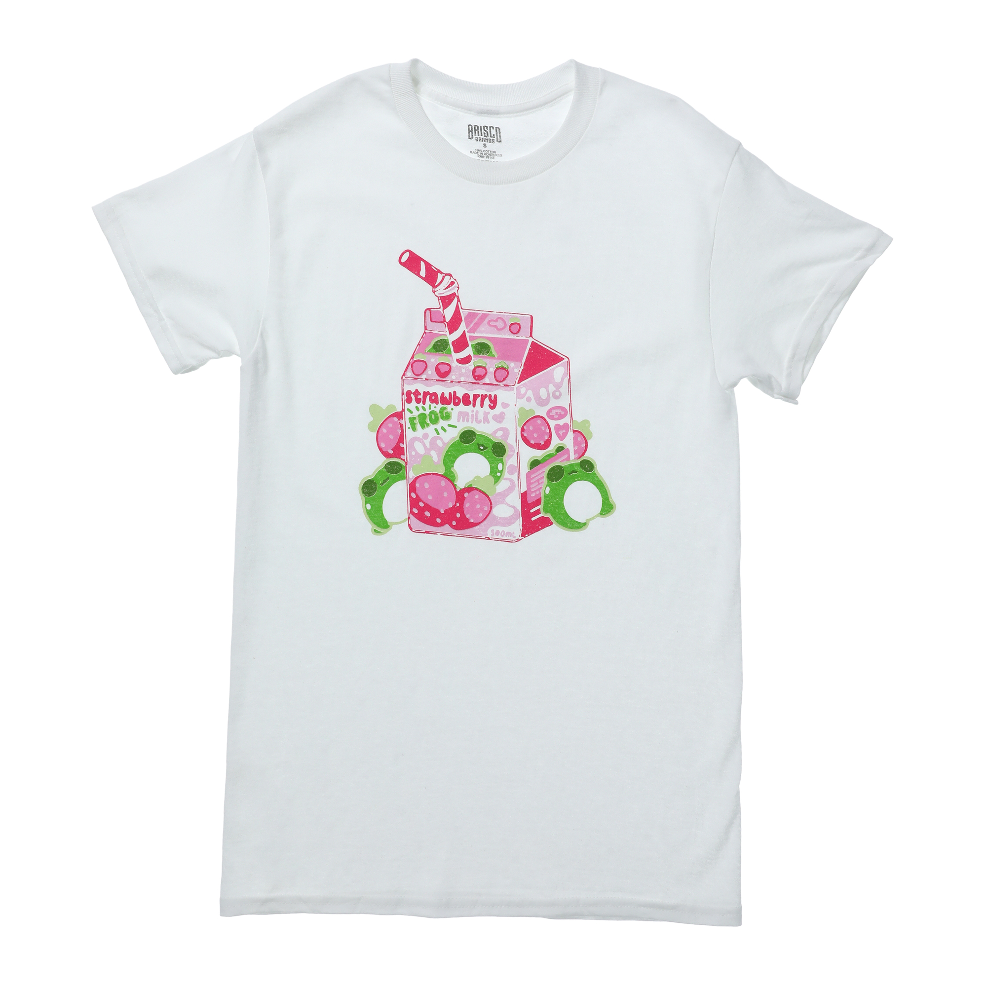 Chibi Frog Strawberry Milk Graphic Tee