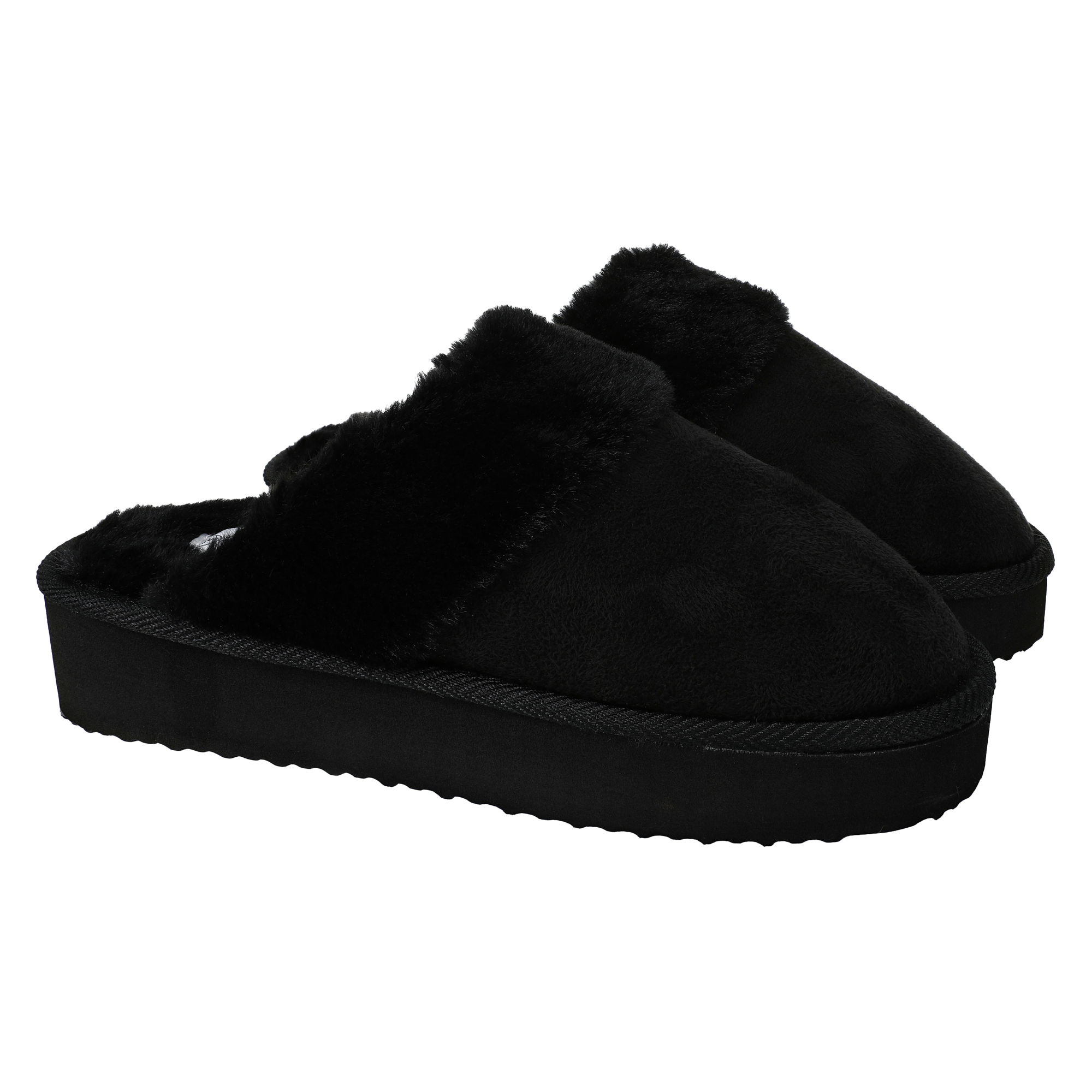 Ladies Faux Suede Scuff Slippers