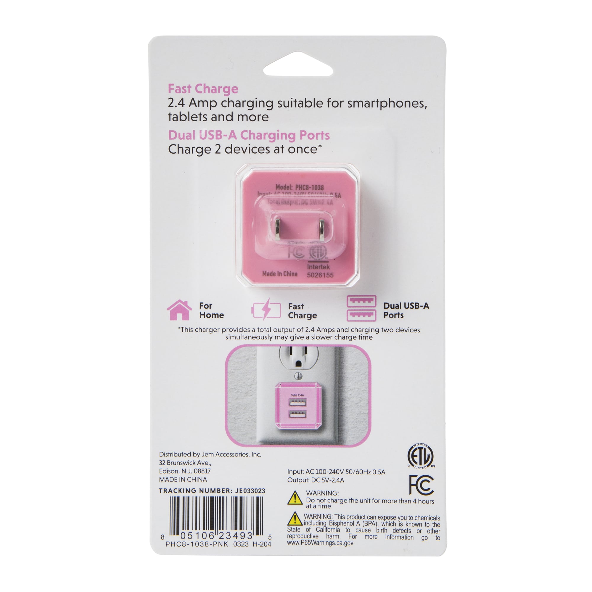 Dual USB-A Home Charger 2.4 Amp