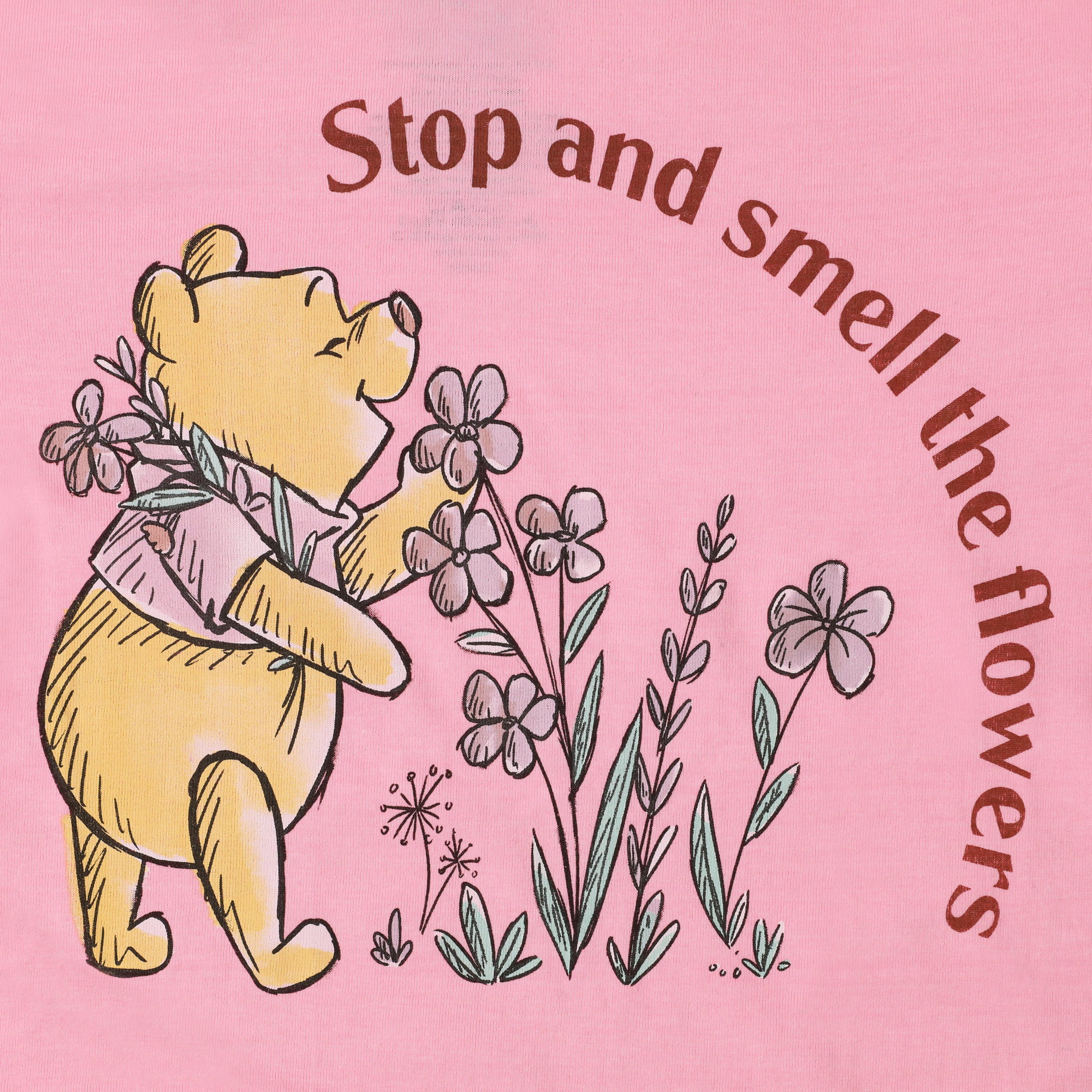 Juniors Winnie The Pooh 'stop & Smell Flowers' Graphic Tee
