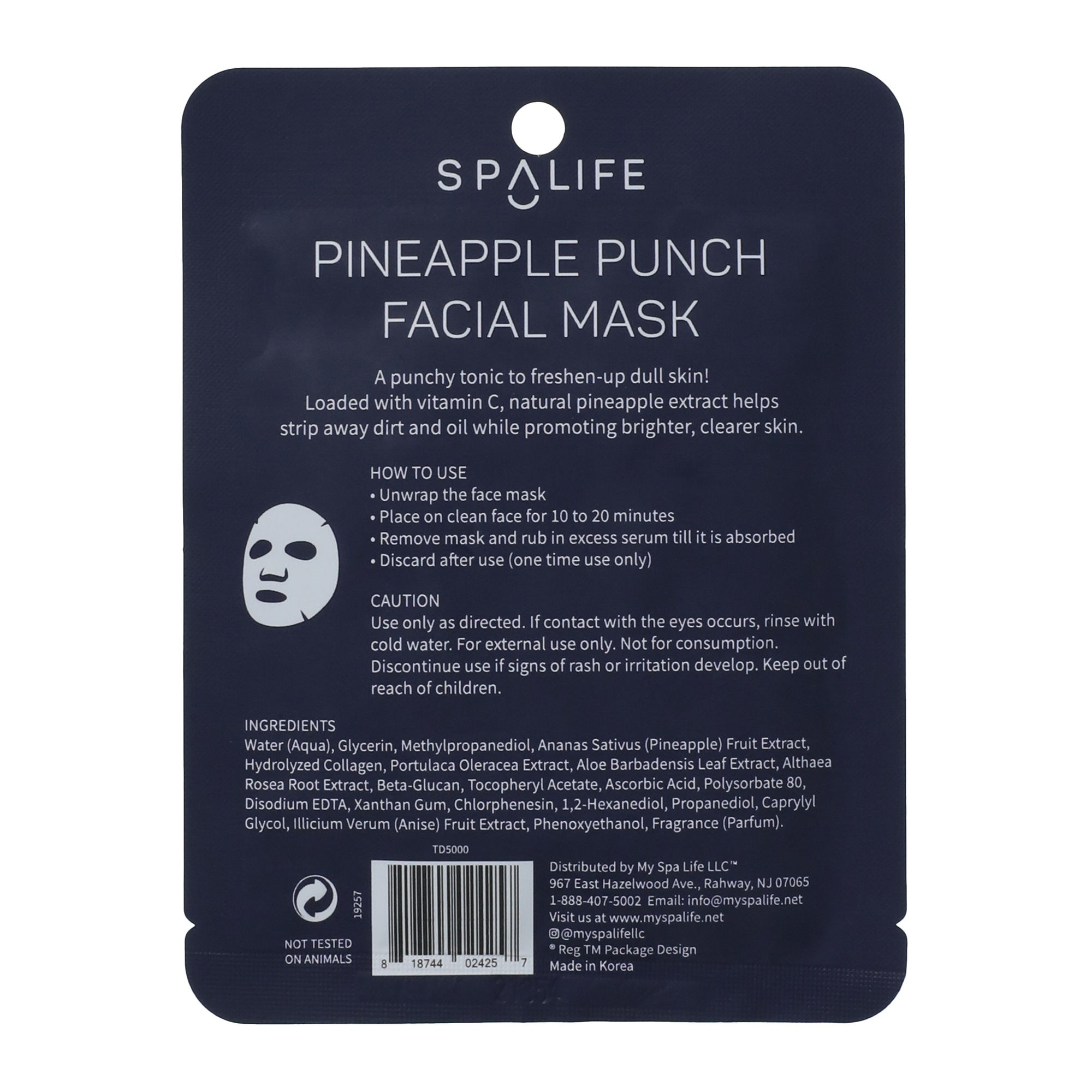 Spa Life Pineapple Punch Facial Mask 0.81oz