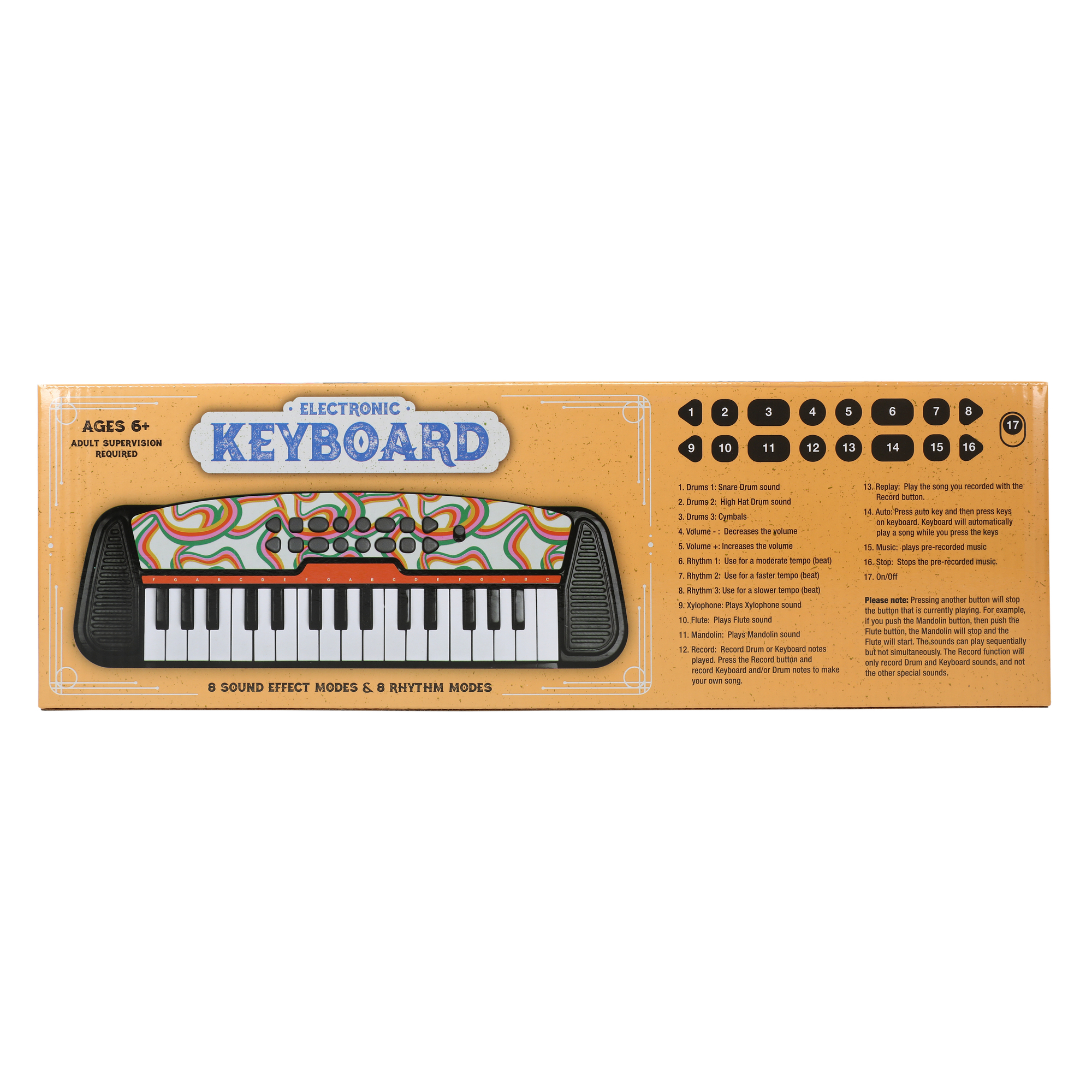 Electronic Keyboard - Swirls