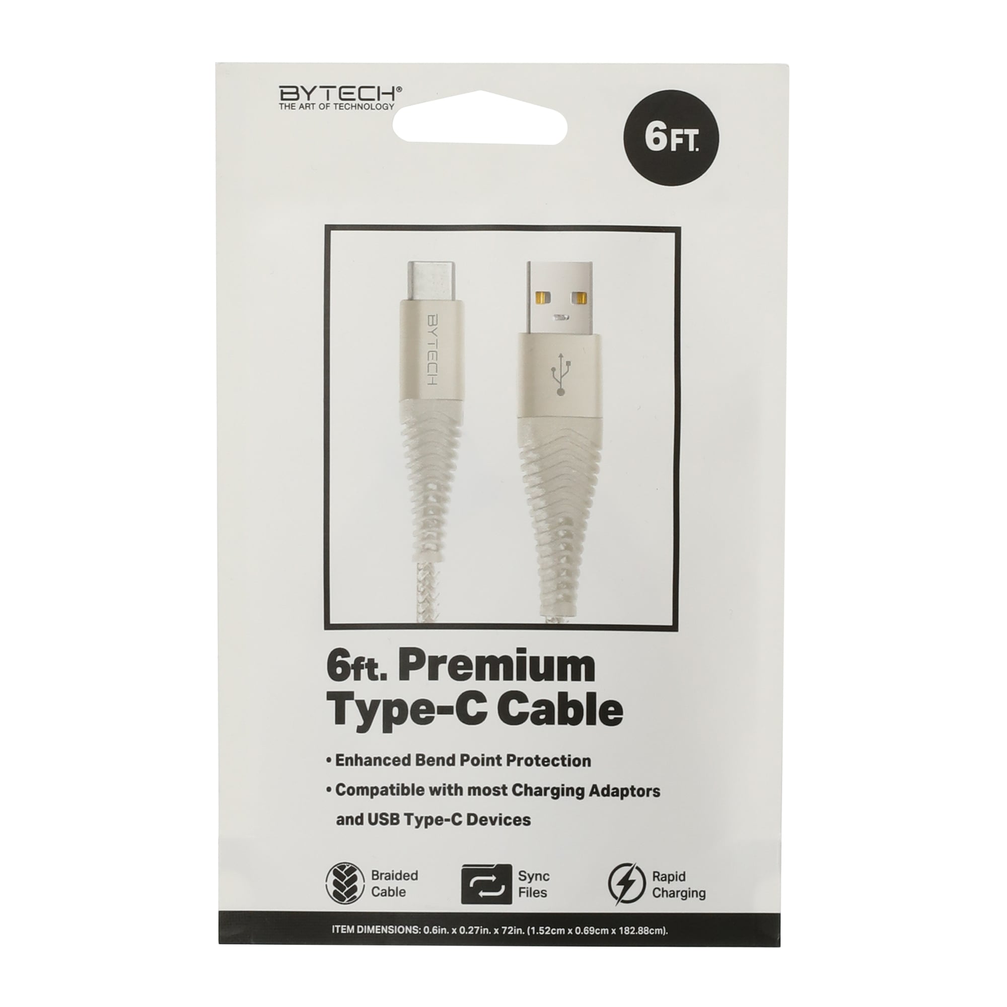 Cable USB-C a USB-A Trenzao 6 Pies Premium pa Cargar y Pasar Data 2