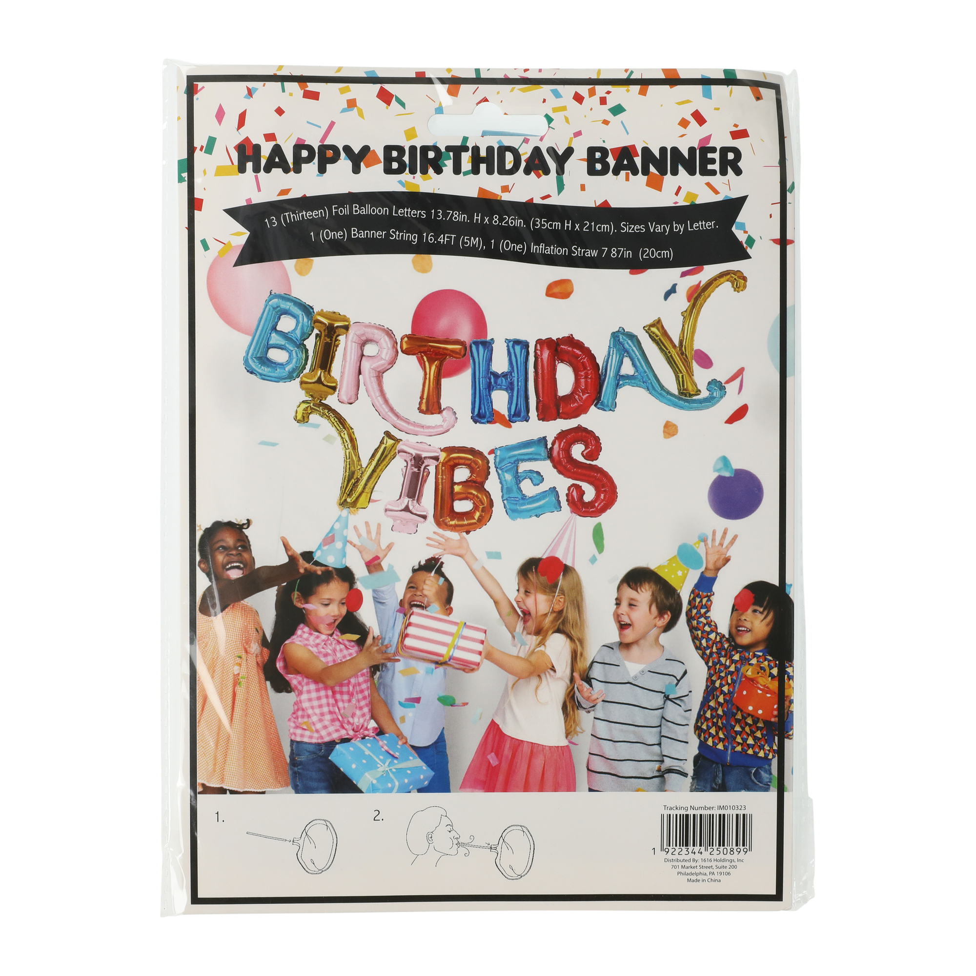 Birthday Vibes’ Happy Birthday Balloon Banner 16.4ft
