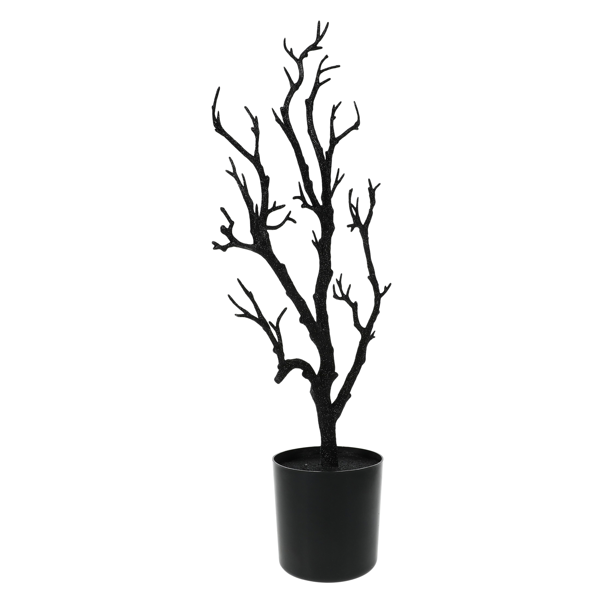 Black Glitter Tree Halloween Decor