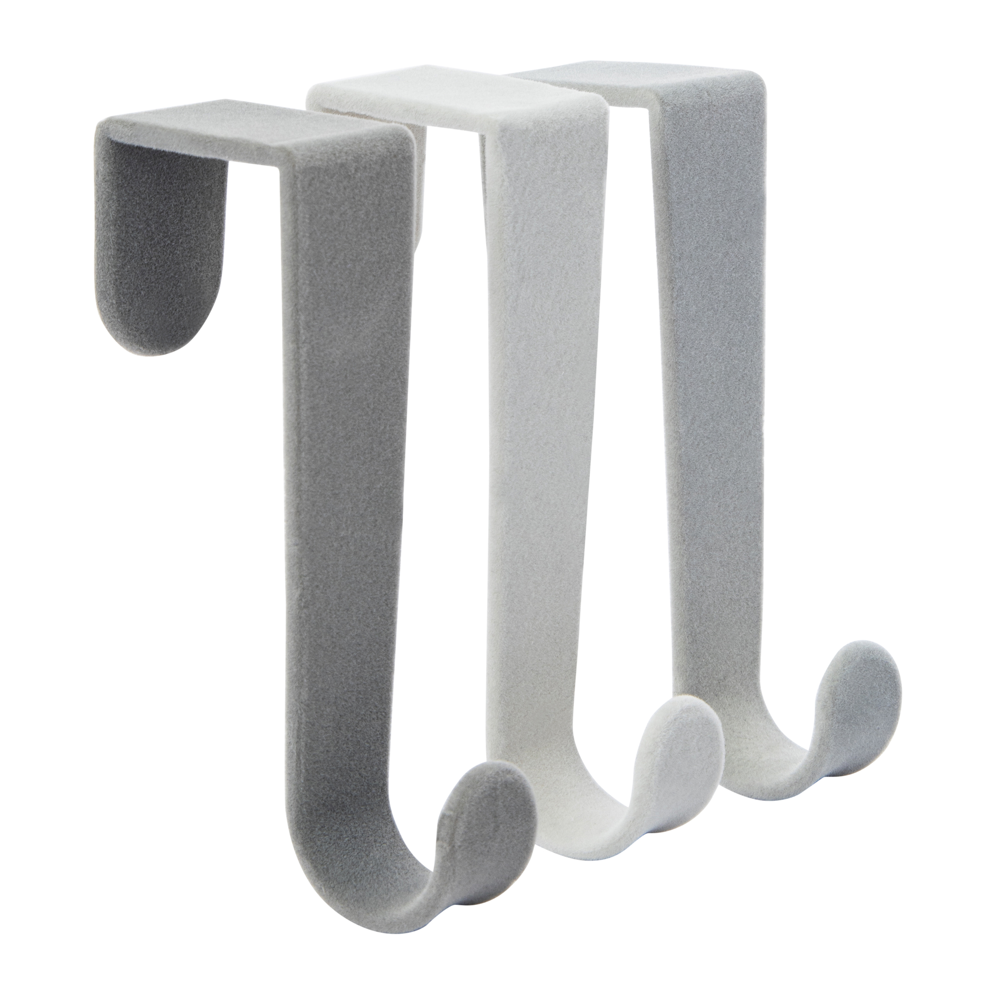Over-The-Door Flocked Hooks 3-Count