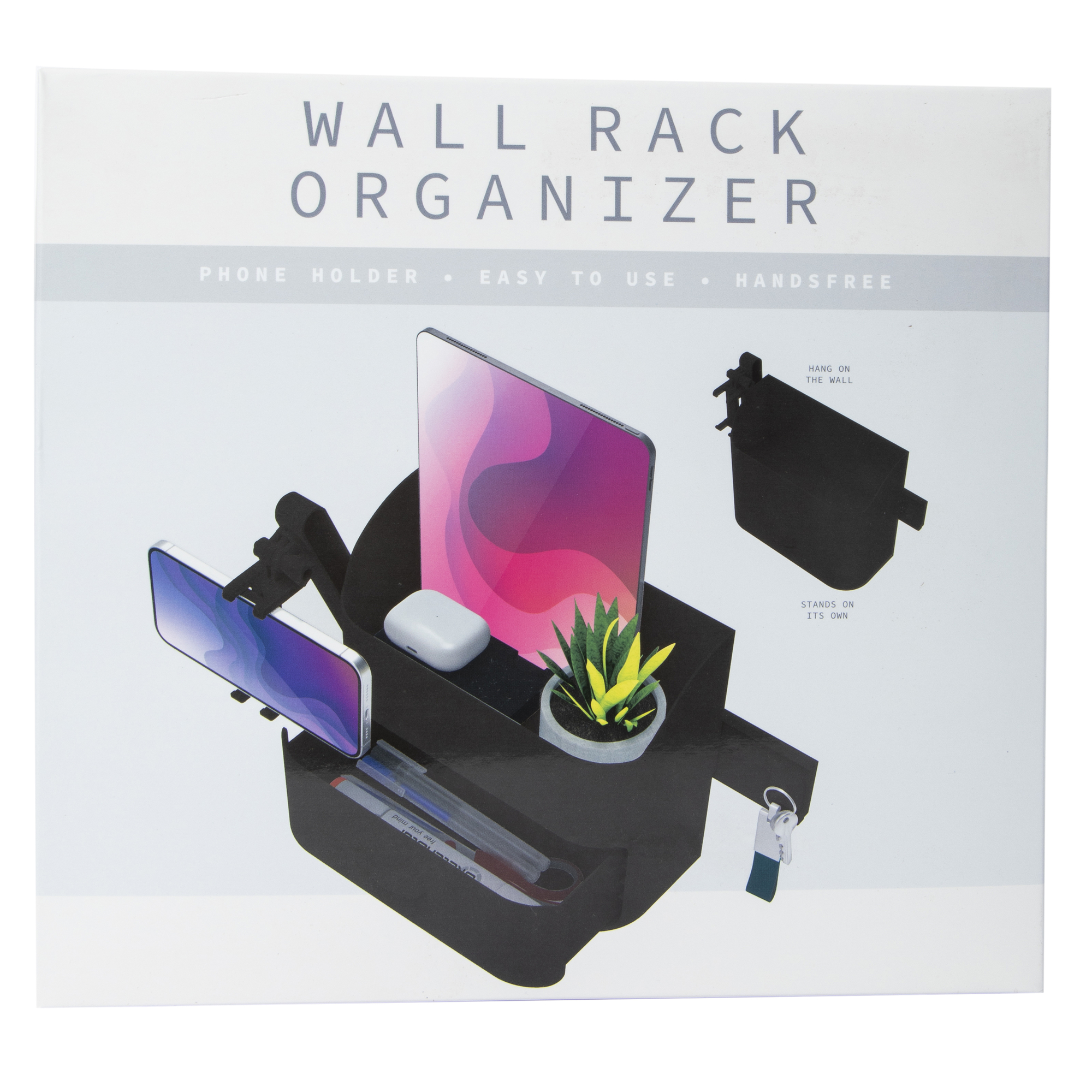 Wall Rack Organizer & Phone Holder