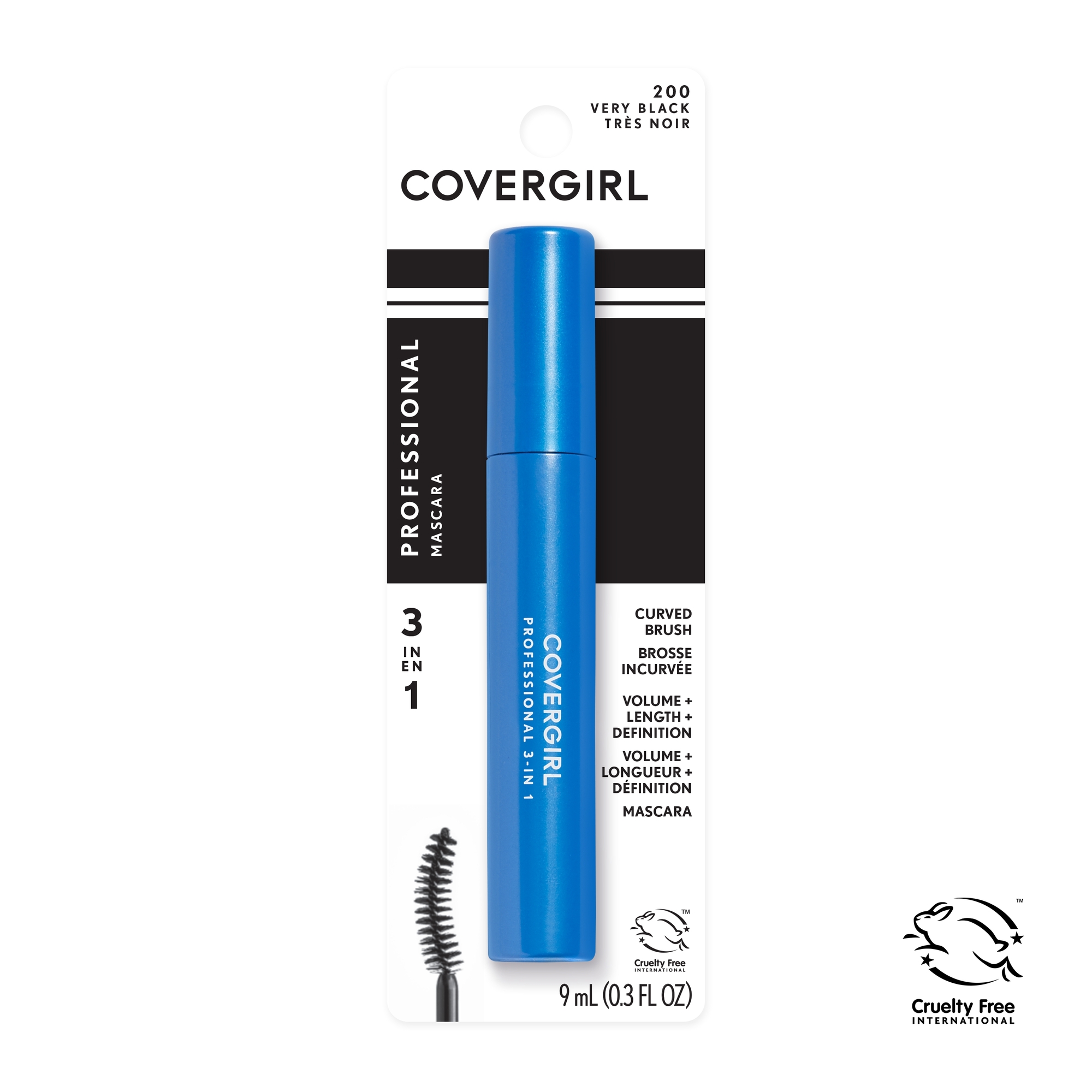 Covergirl® 3-in-1 Professional Curved Brush Mascara - 200 Very Black