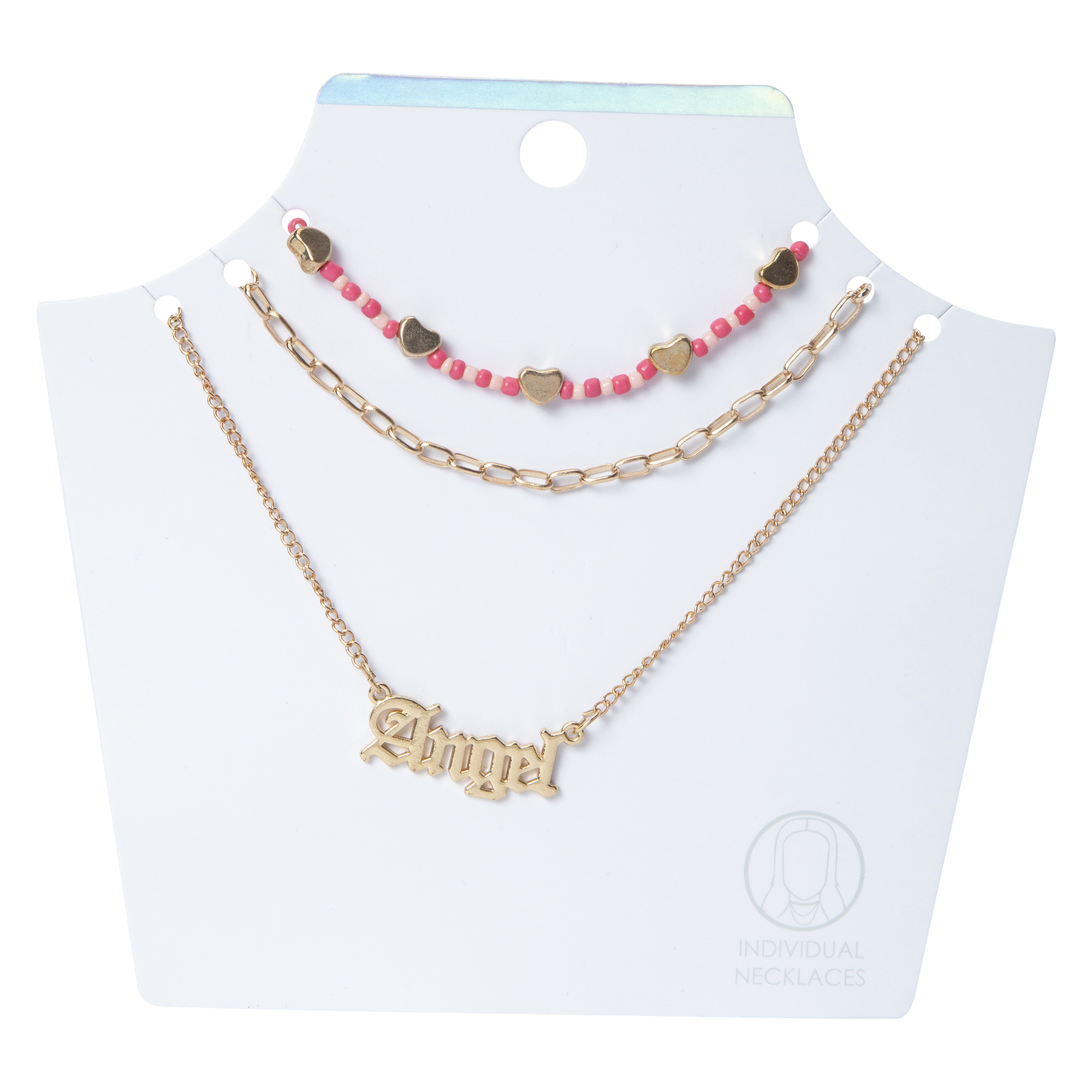 3-Piece Layered Word Bead Necklace