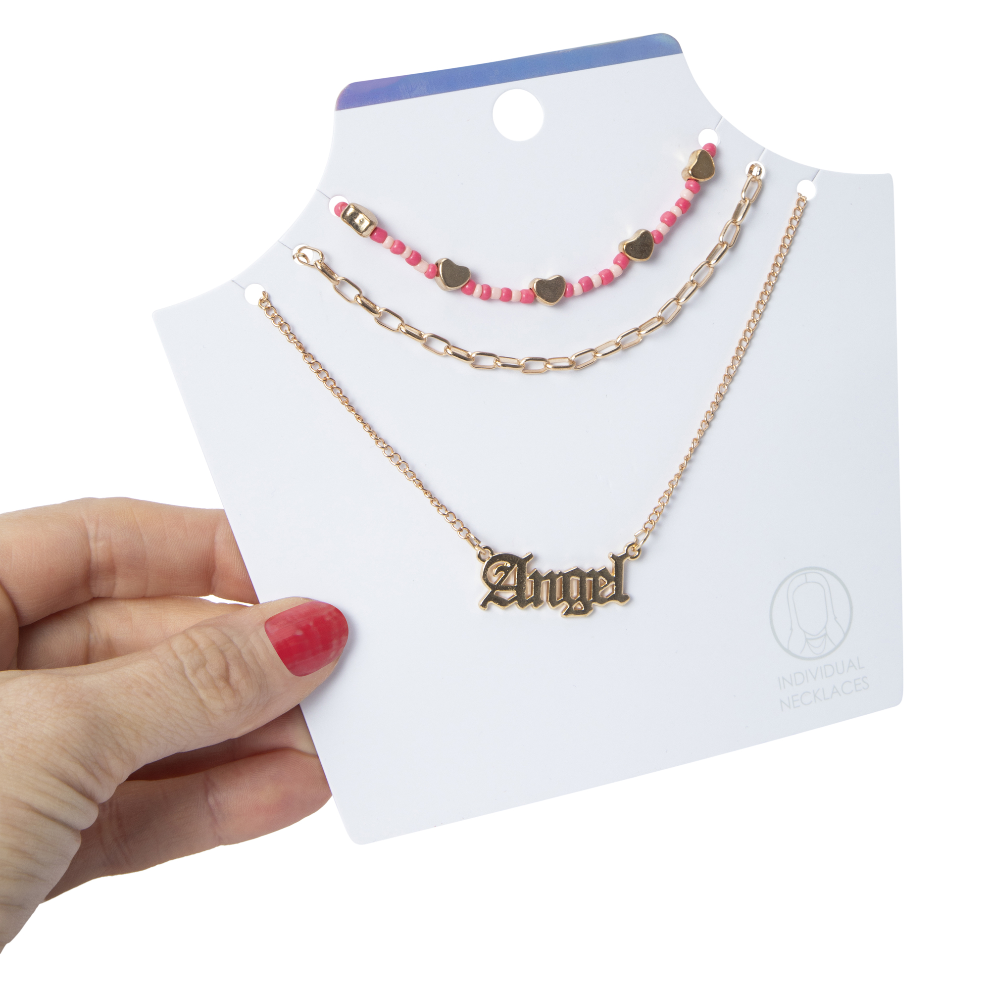 3-Piece Layered Word Bead Necklace