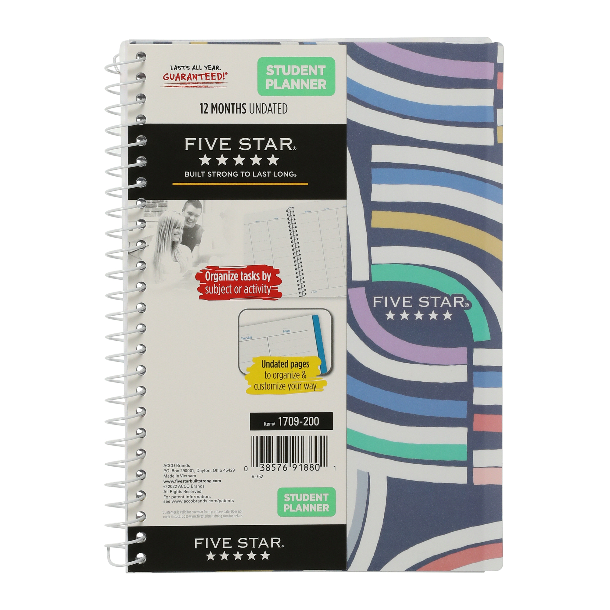 Five Star® Undated 12-Month Student Planner