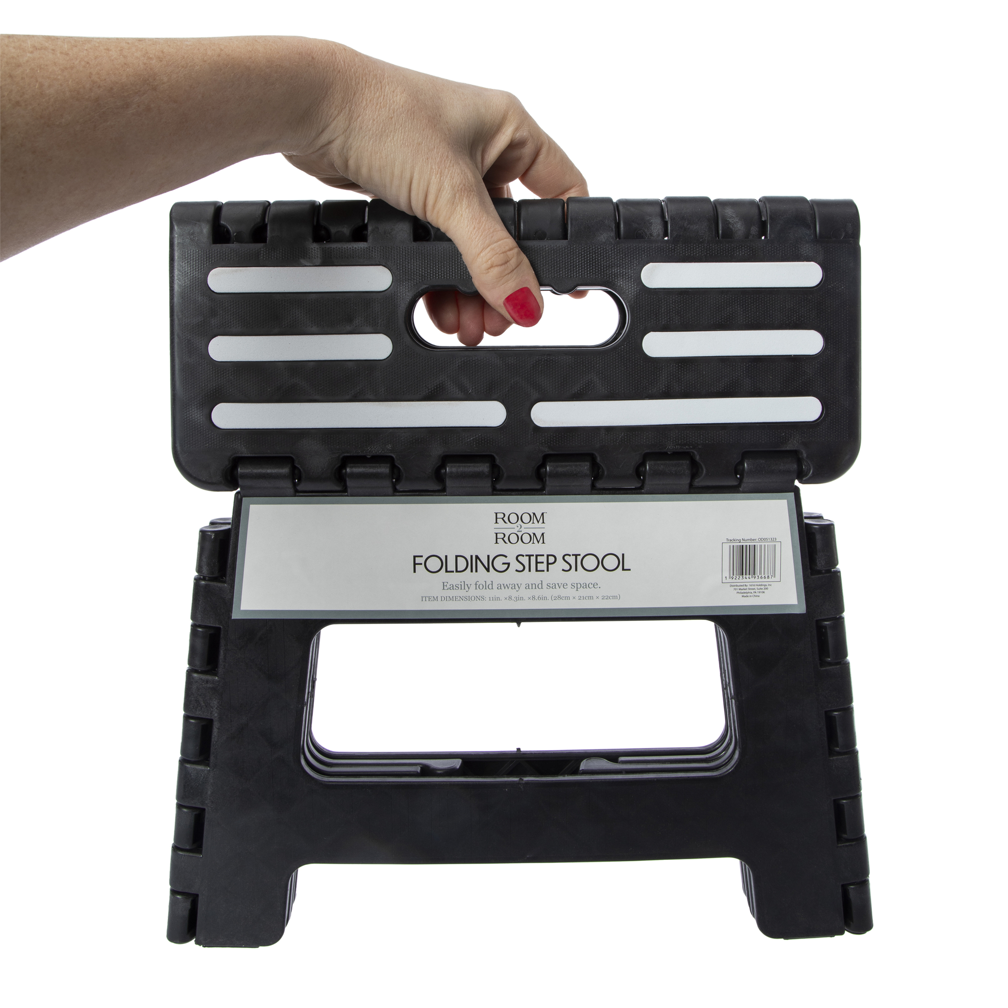 Folding Step Stool 11in x 8.6in - Black