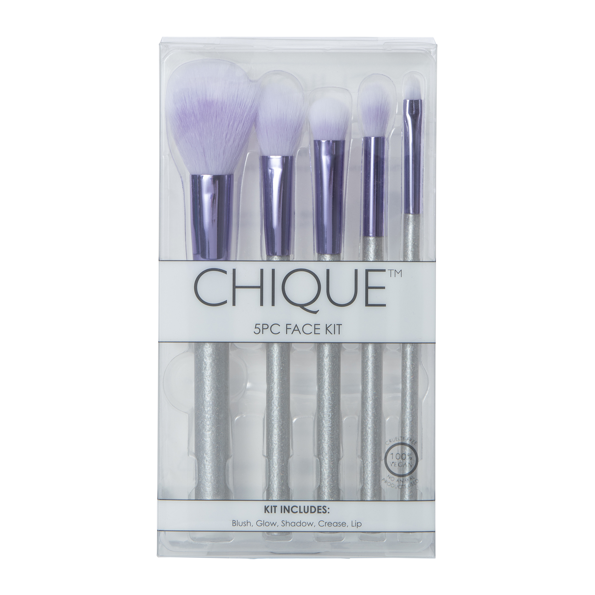 Chique™ Makeup Brush Kit 5-Count - Purple