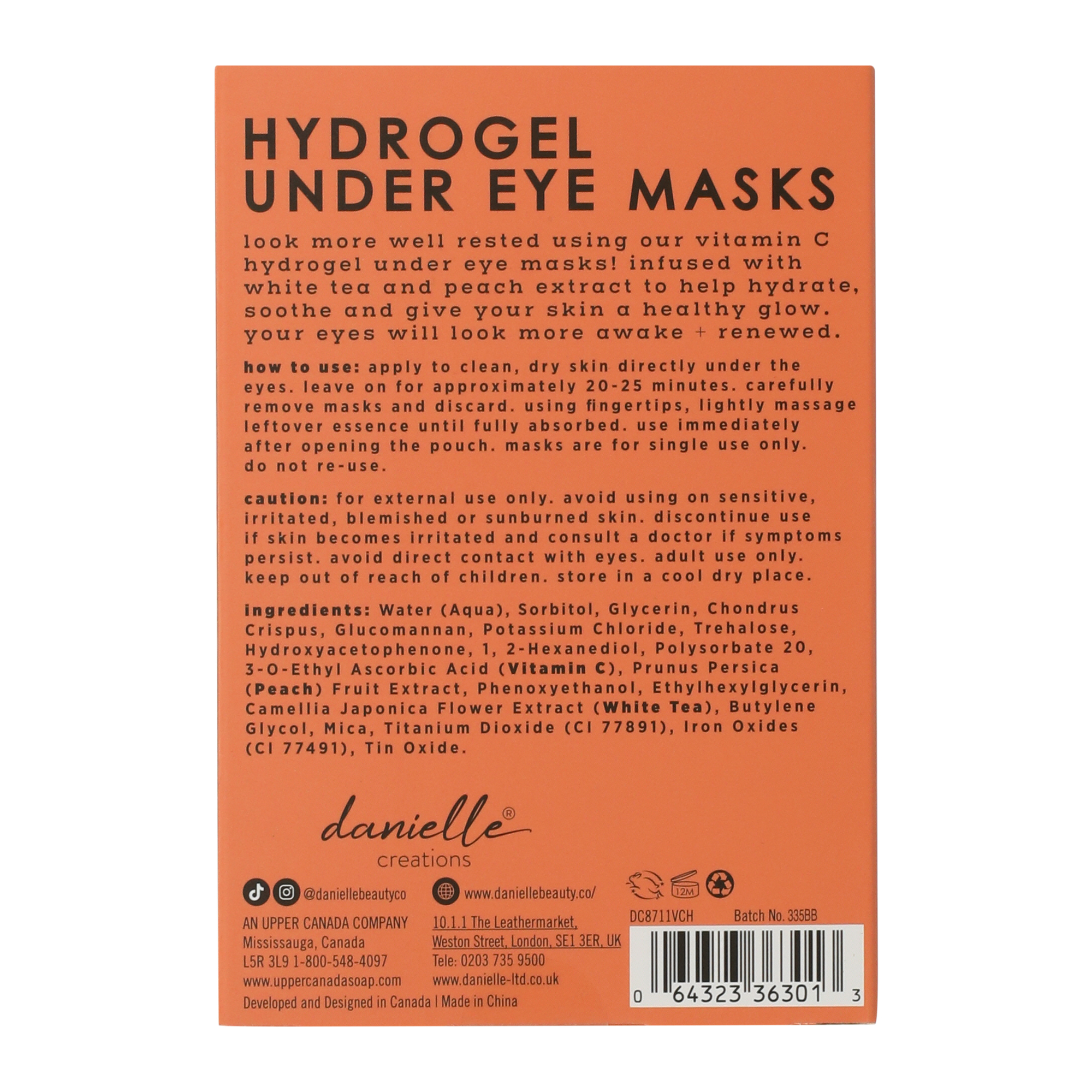 Danielle Creations® Vitamin C Hydrogel Under Eye Masks 12-Count