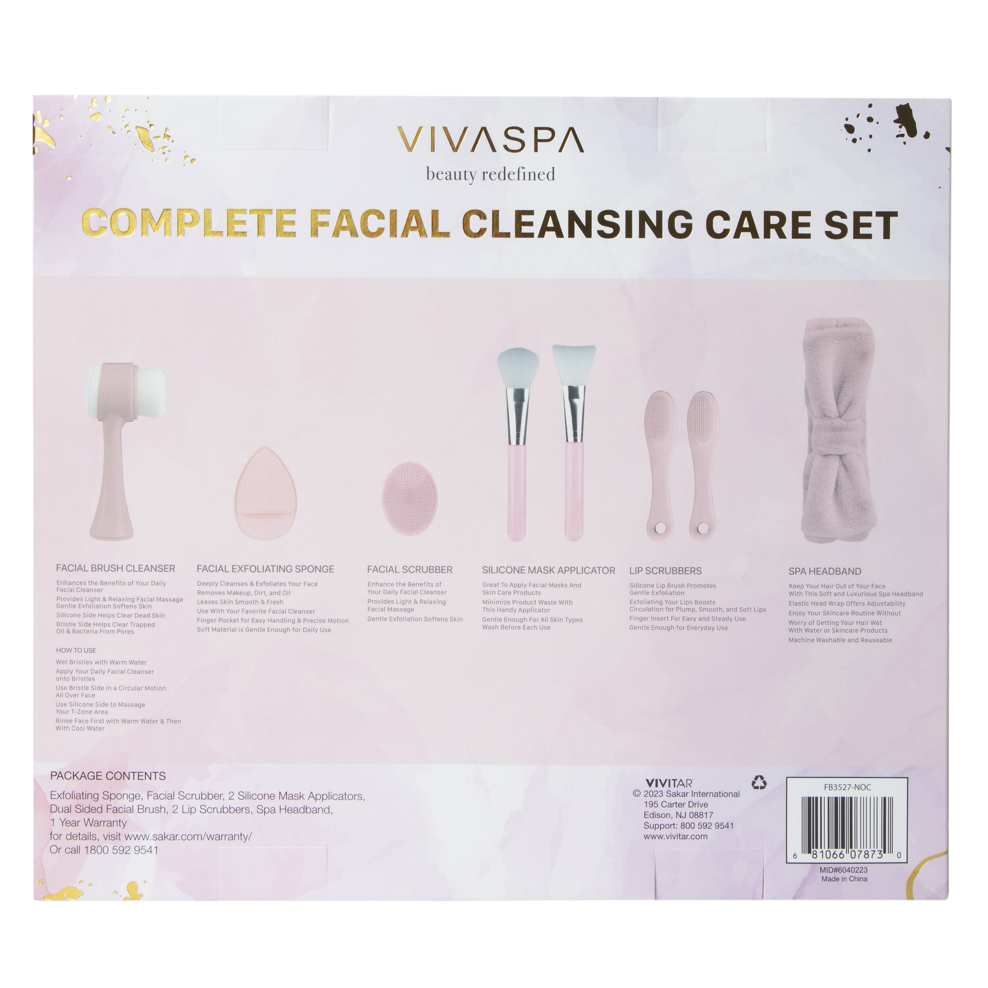 Vivaspa Complete Facial Cleansing Care 8-Piece Set