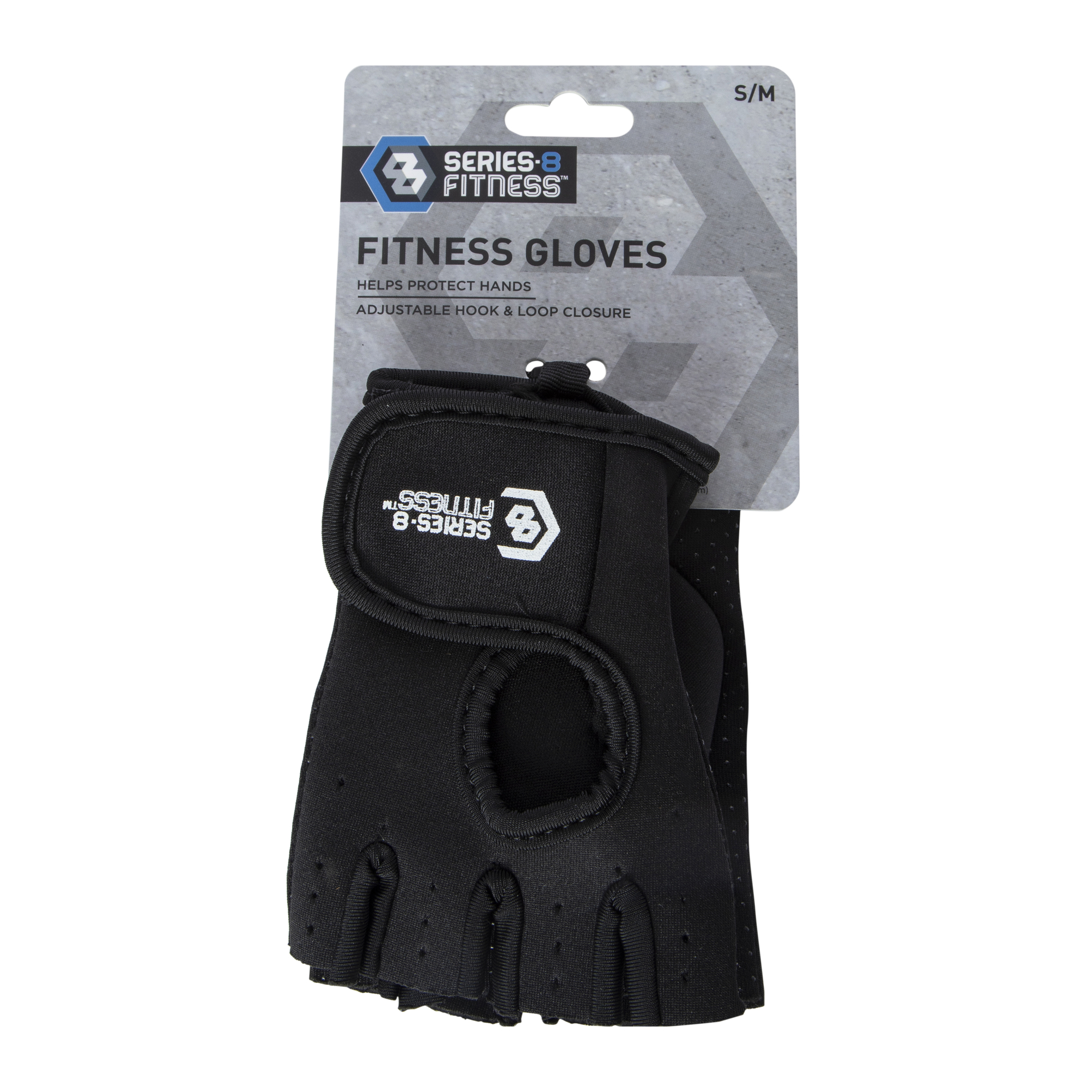 Series-8 Fitness™ Black Fitness Gloves