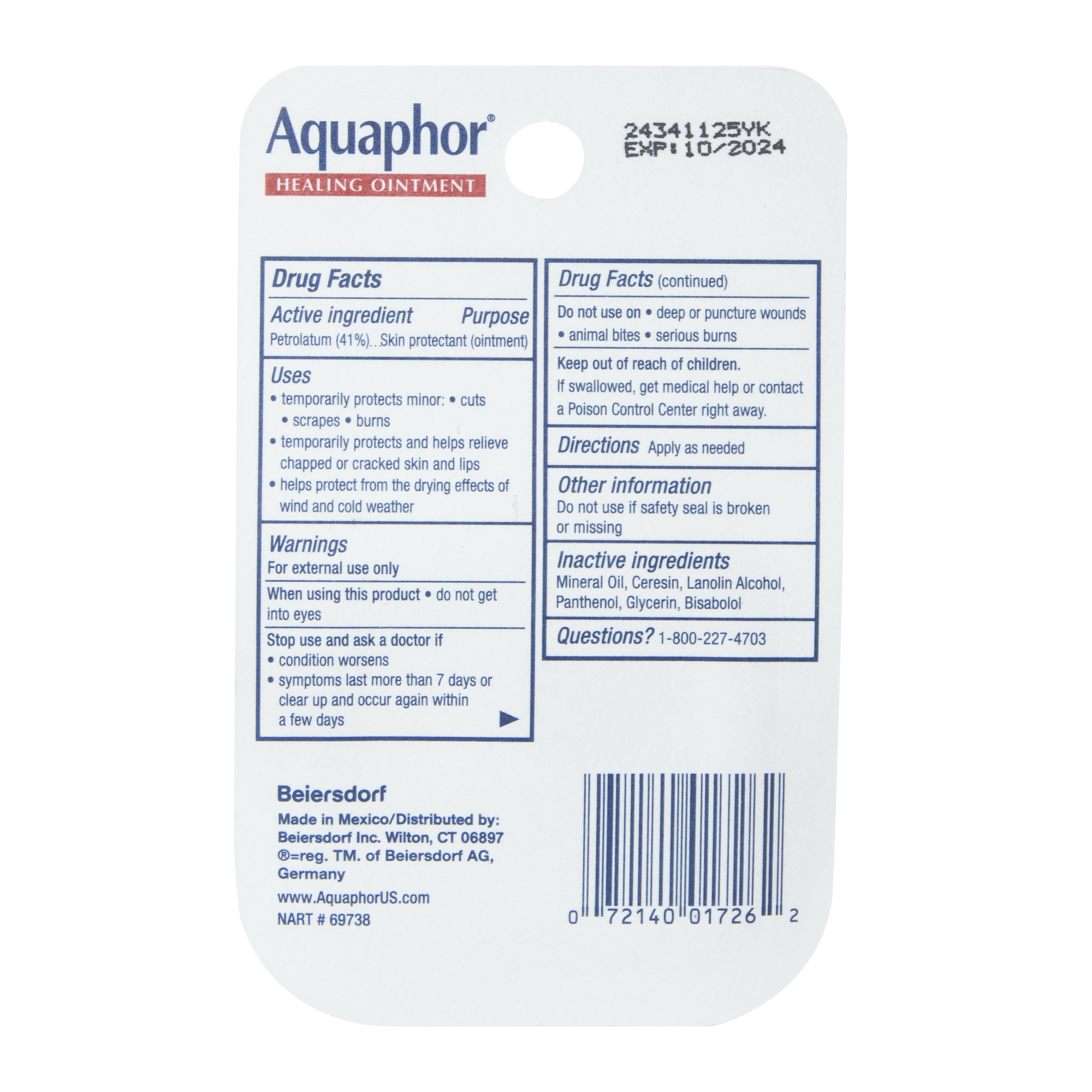 Aquaphor® Advanced Therapy Healing Ointment 0.25oz