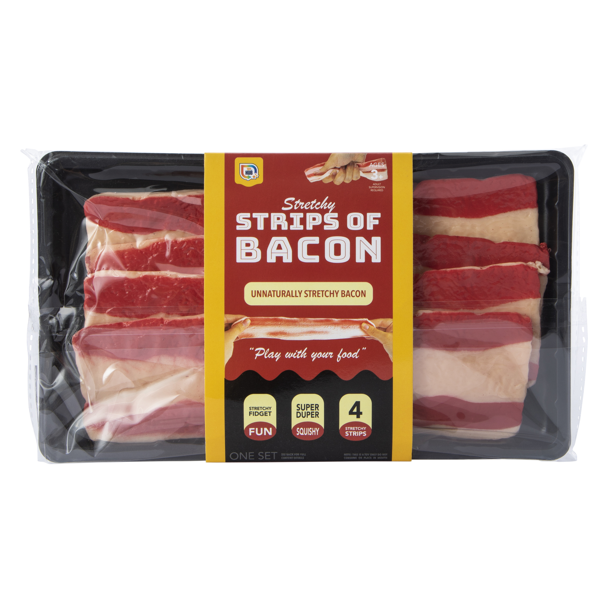 Stretchy Bacon Fidget Toys 4-Count