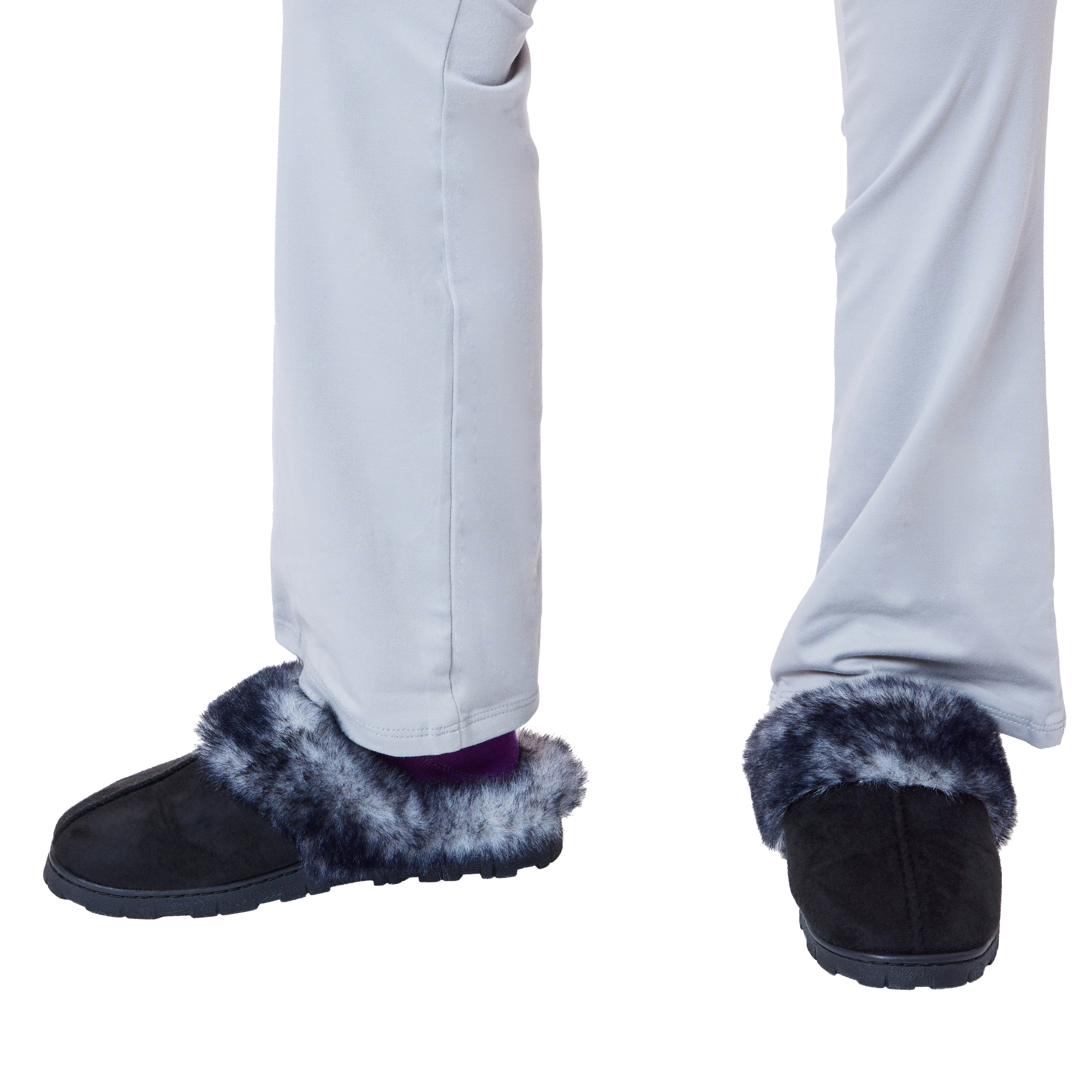 Fluffy Lug Sole Scuff Slippers