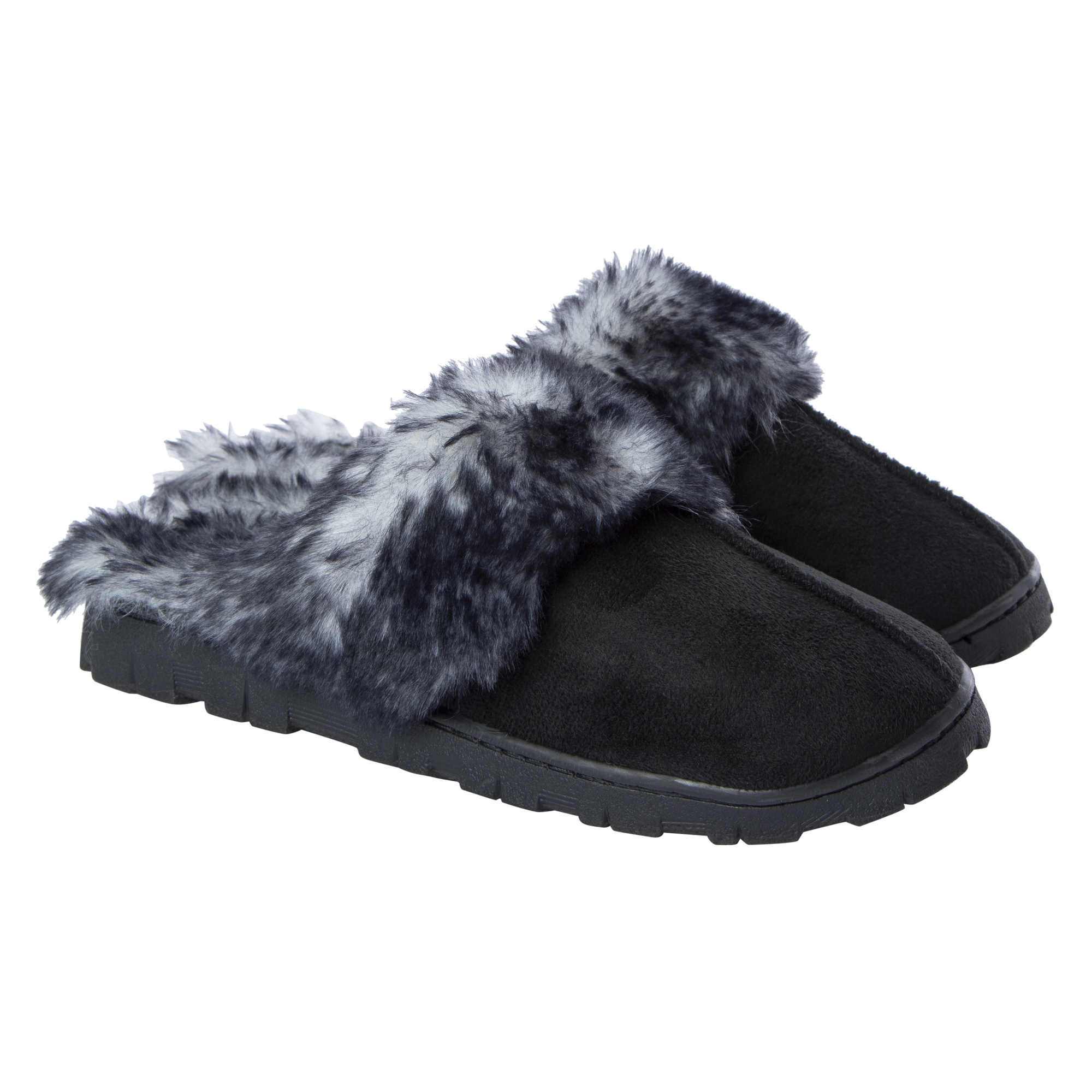 Fluffy Lug Sole Scuff Slippers