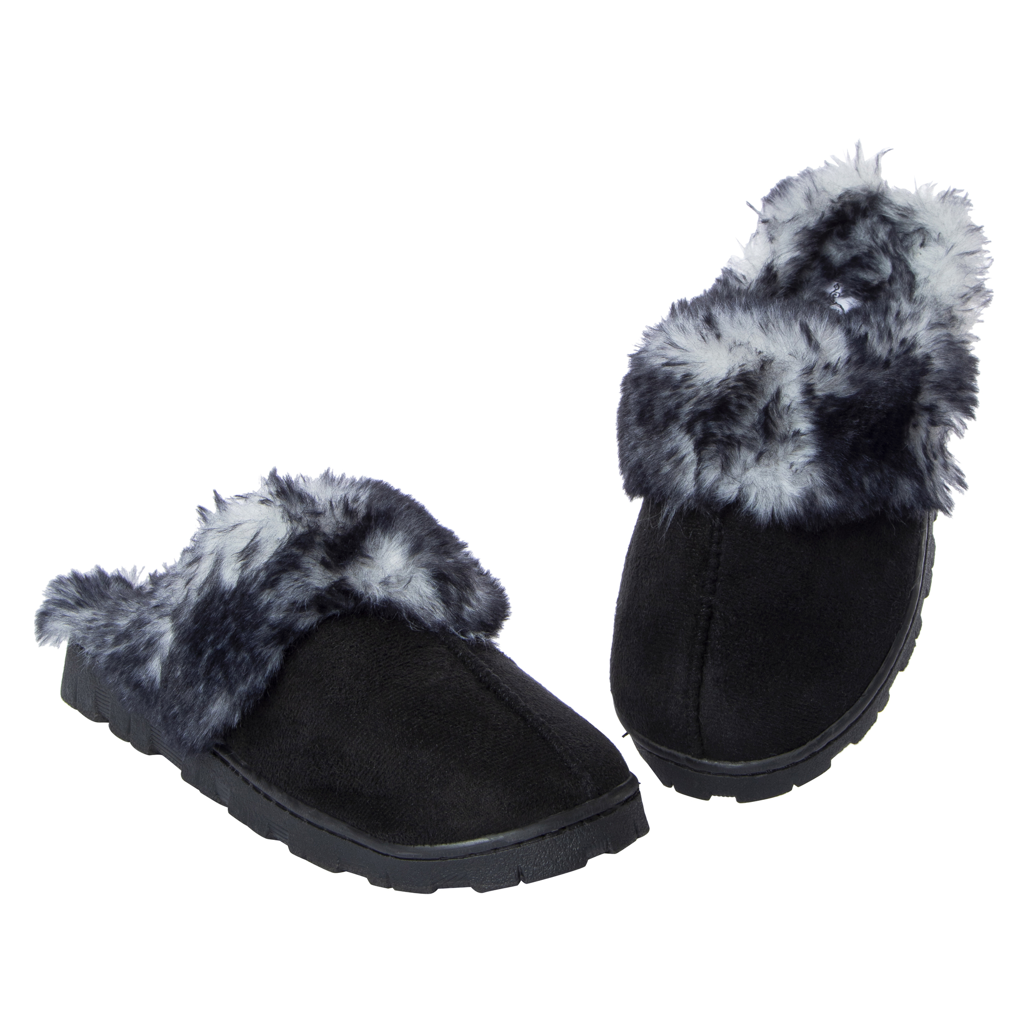 Fluffy Lug Sole Scuff Slippers