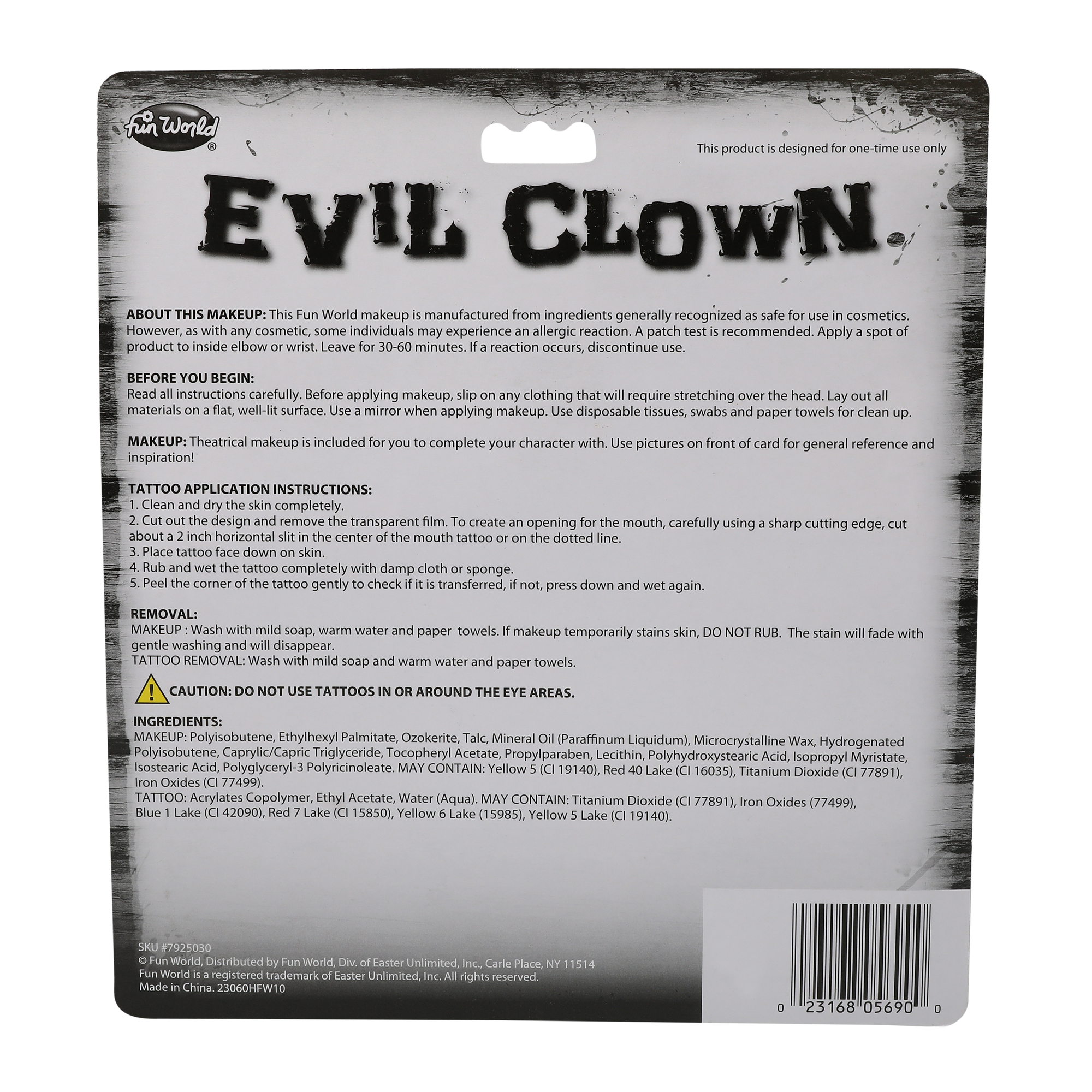 Halloween Face Tattoo Kit