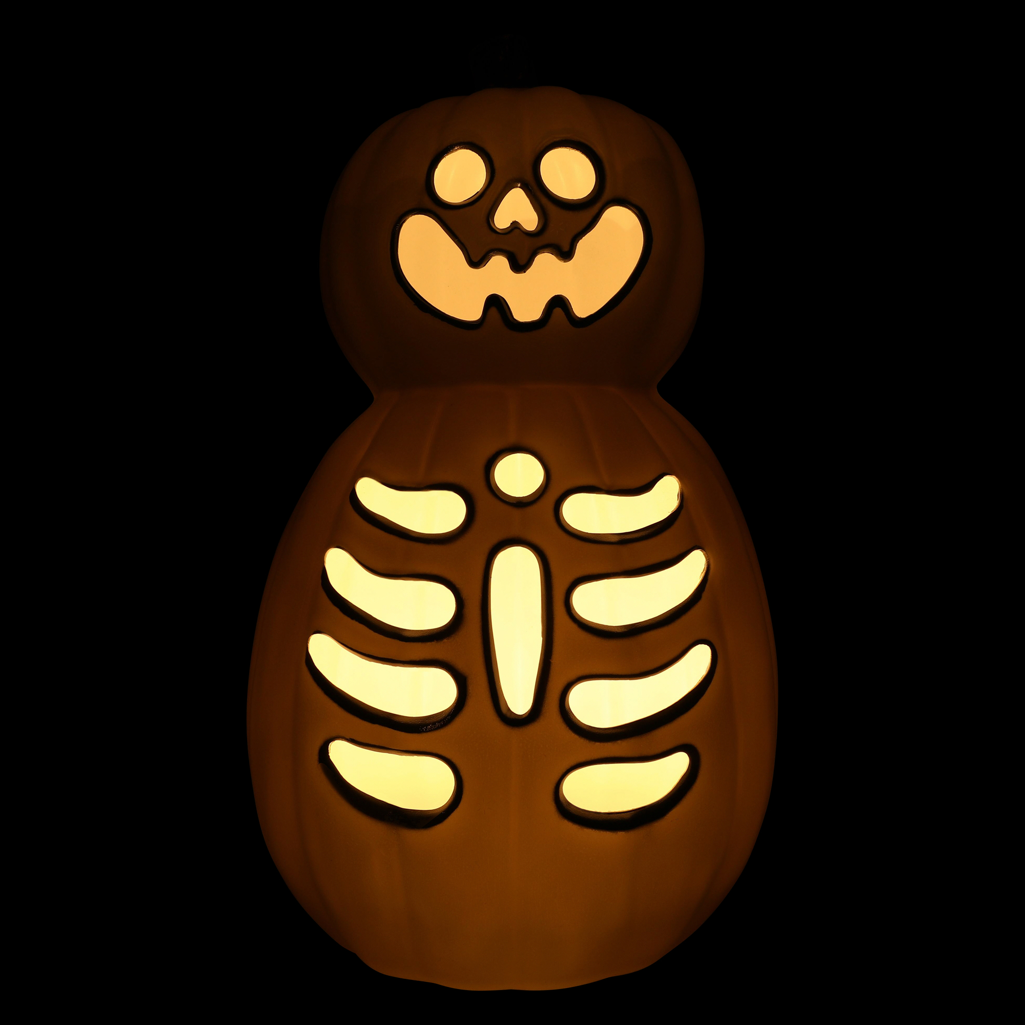 LED Light Up Skeleton Pumpkin Decoration 15.35in