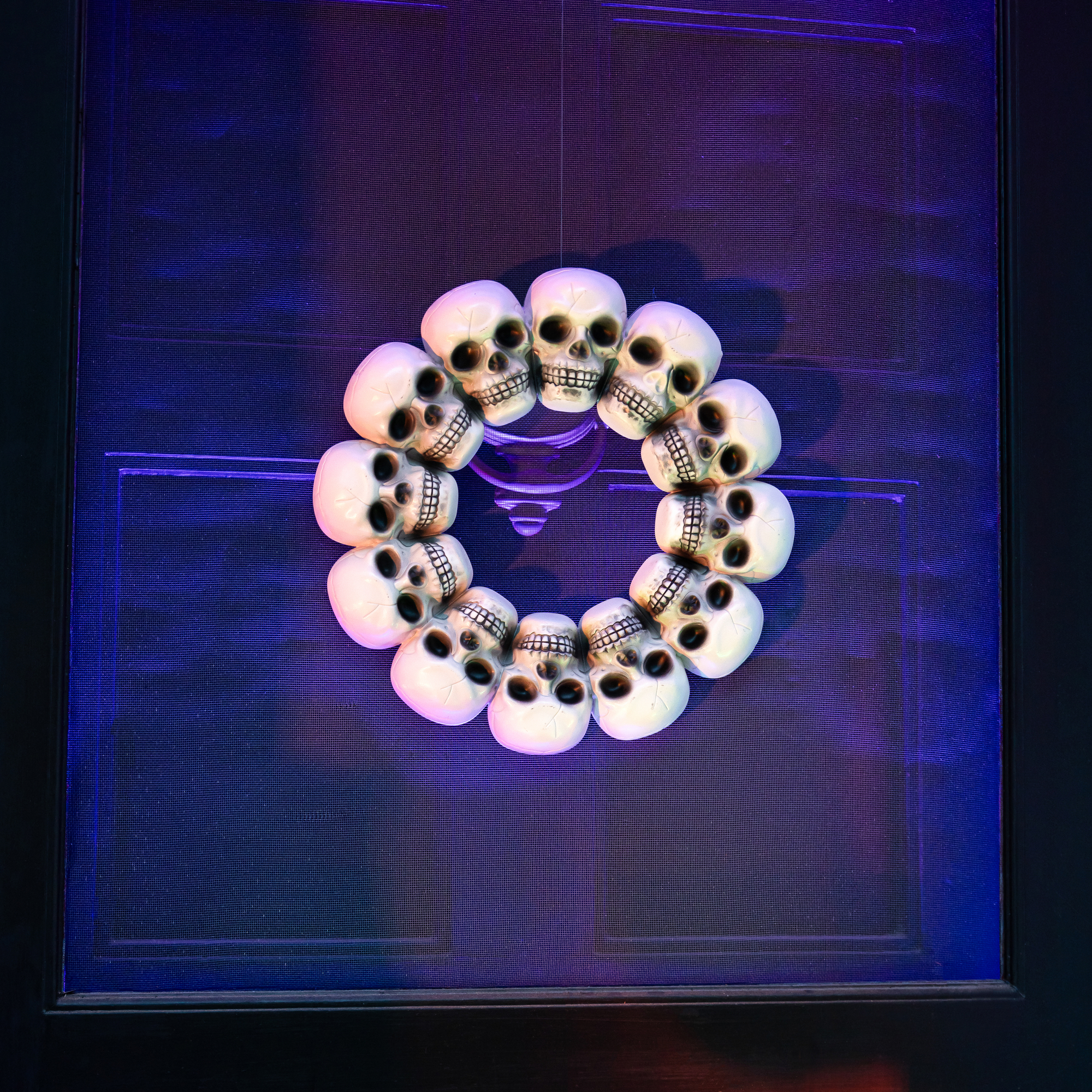 Skull Wreath Halloween Decoration 15.35in