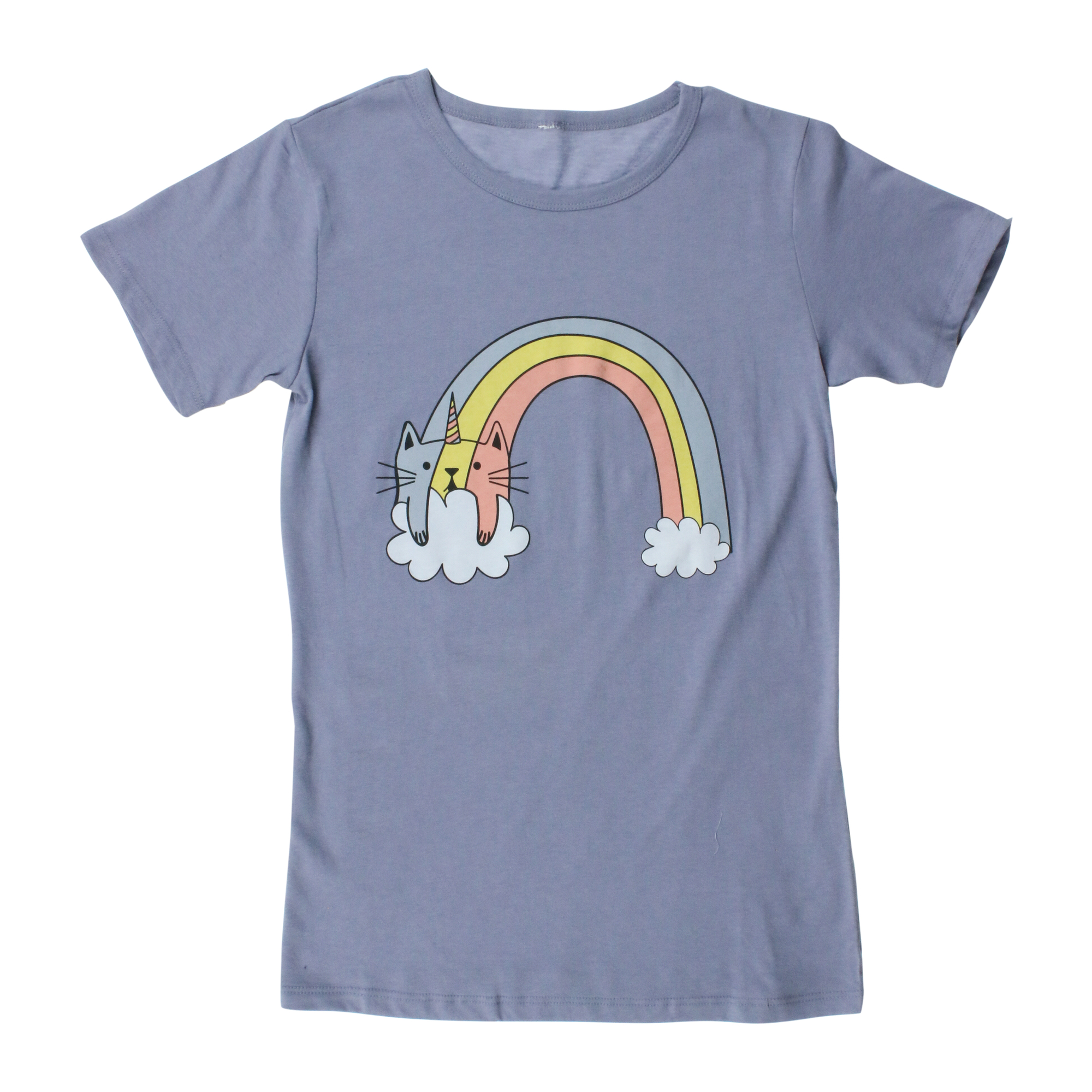 Juniors Caticorn Rainbow Graphic Tee
