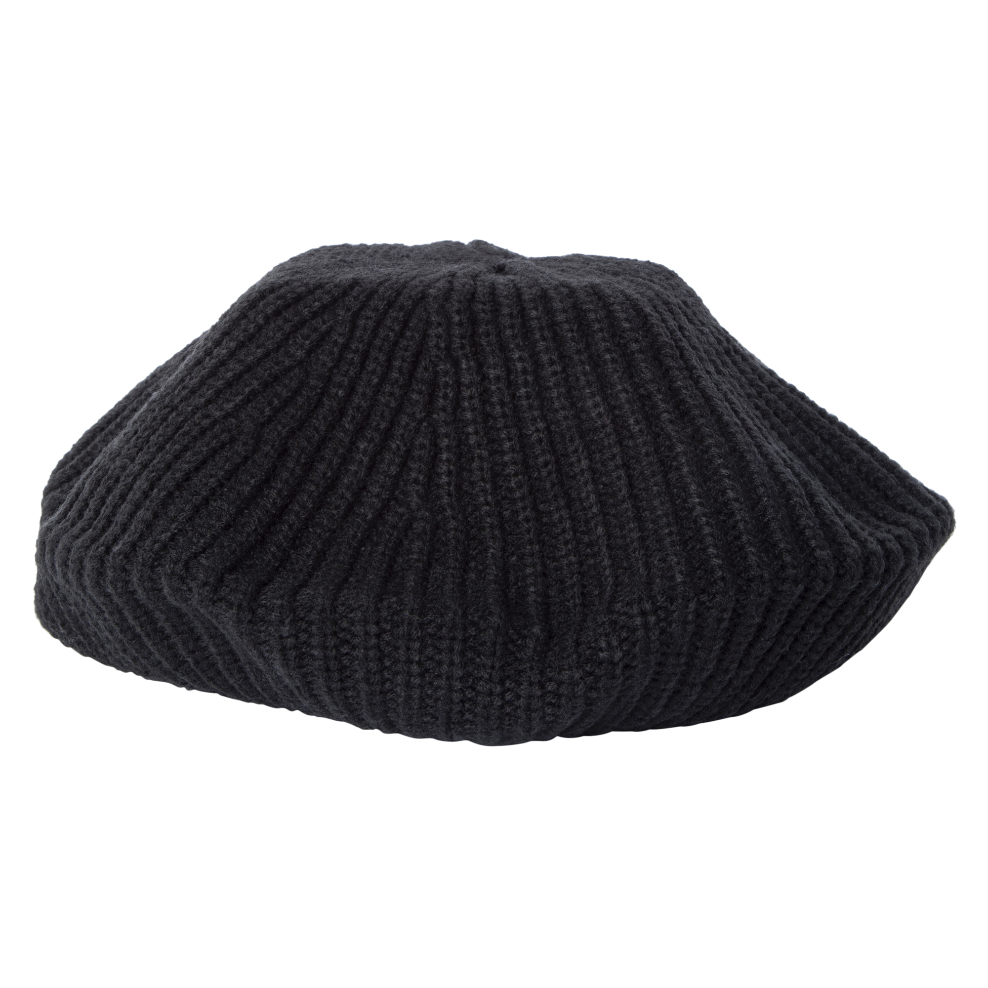 Ribbed Knit Beret Hat