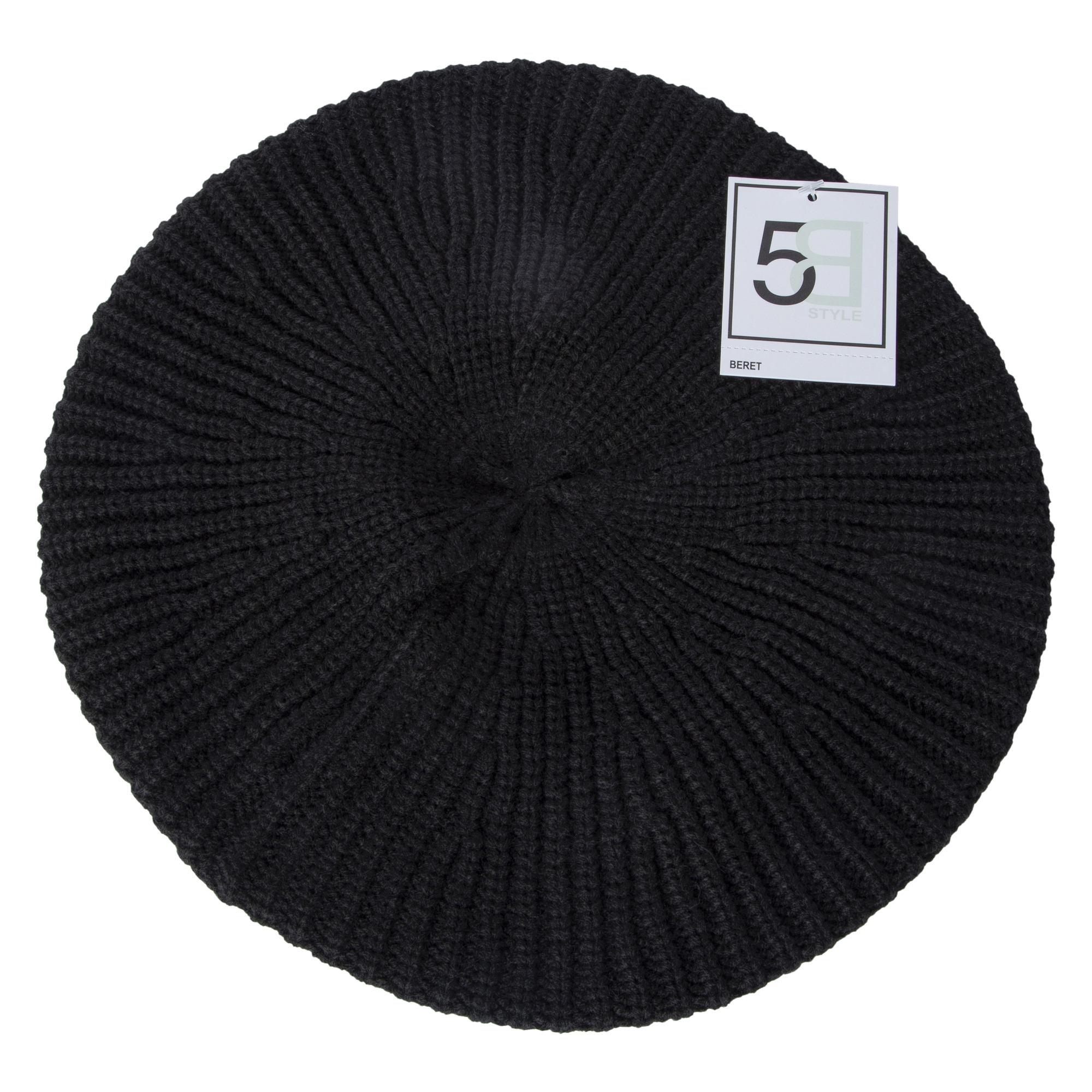 Ribbed Knit Beret Hat