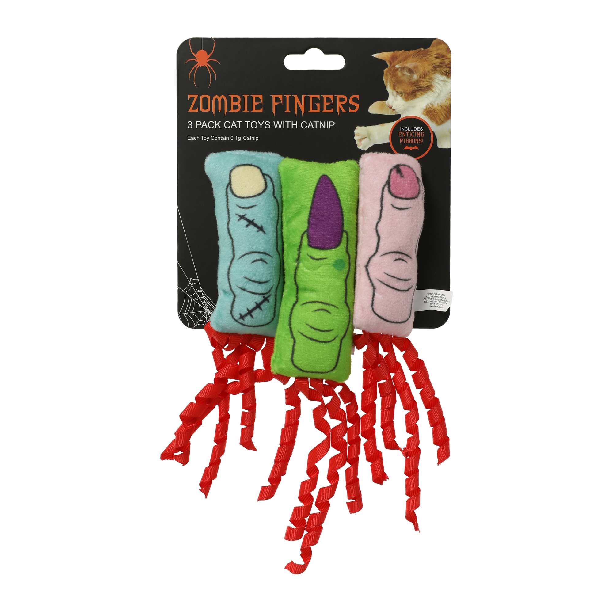 Zombie Fingers Cat Toy With Catnip 3-Pack