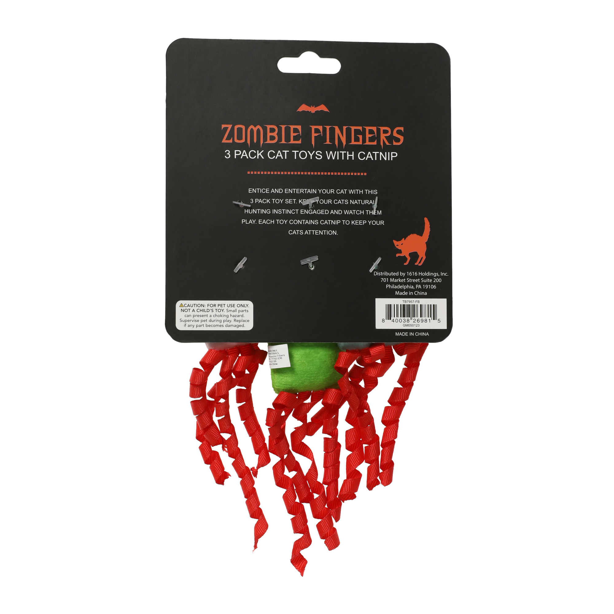 Zombie Fingers Cat Toy With Catnip 3-Pack