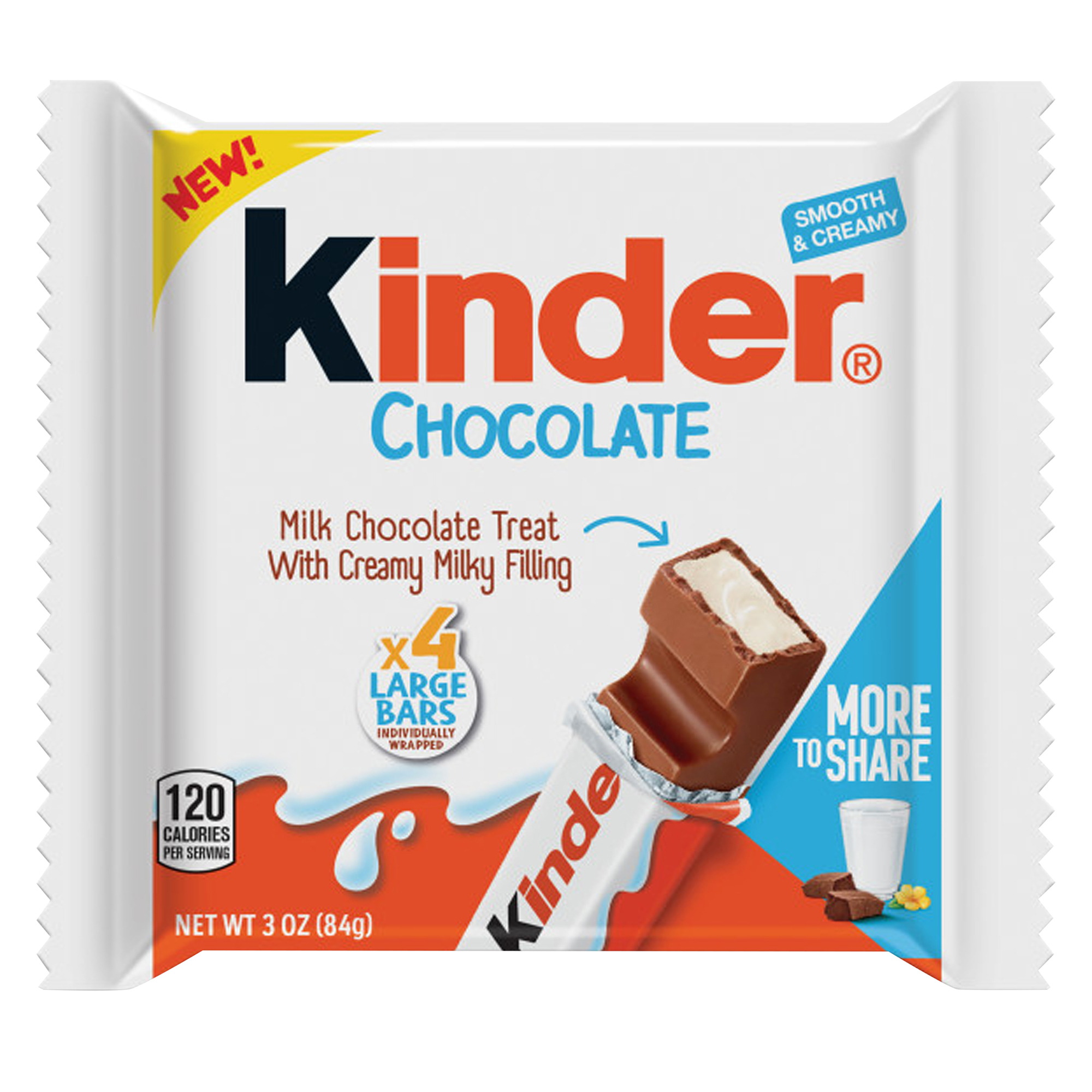 Kinder® Chocolate Bars With Creamy Milk Filling 4-Count