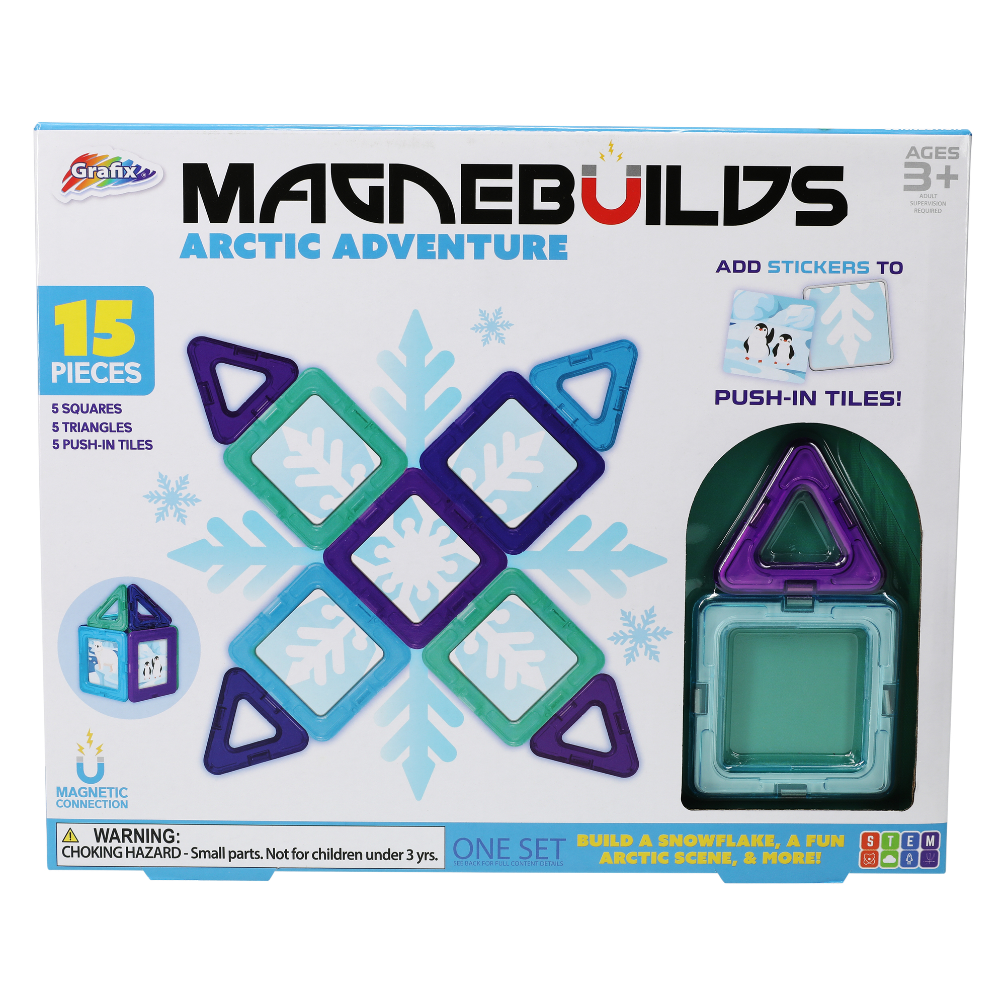 Grafix® Magnebuilds Magnetic Building Blocks 15-Piece Set