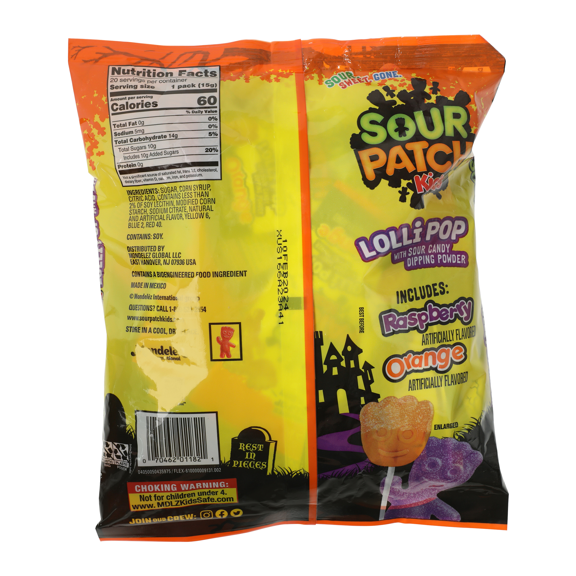 Sour Patch Kids® Halloween Lollipops With Dip 10.58oz