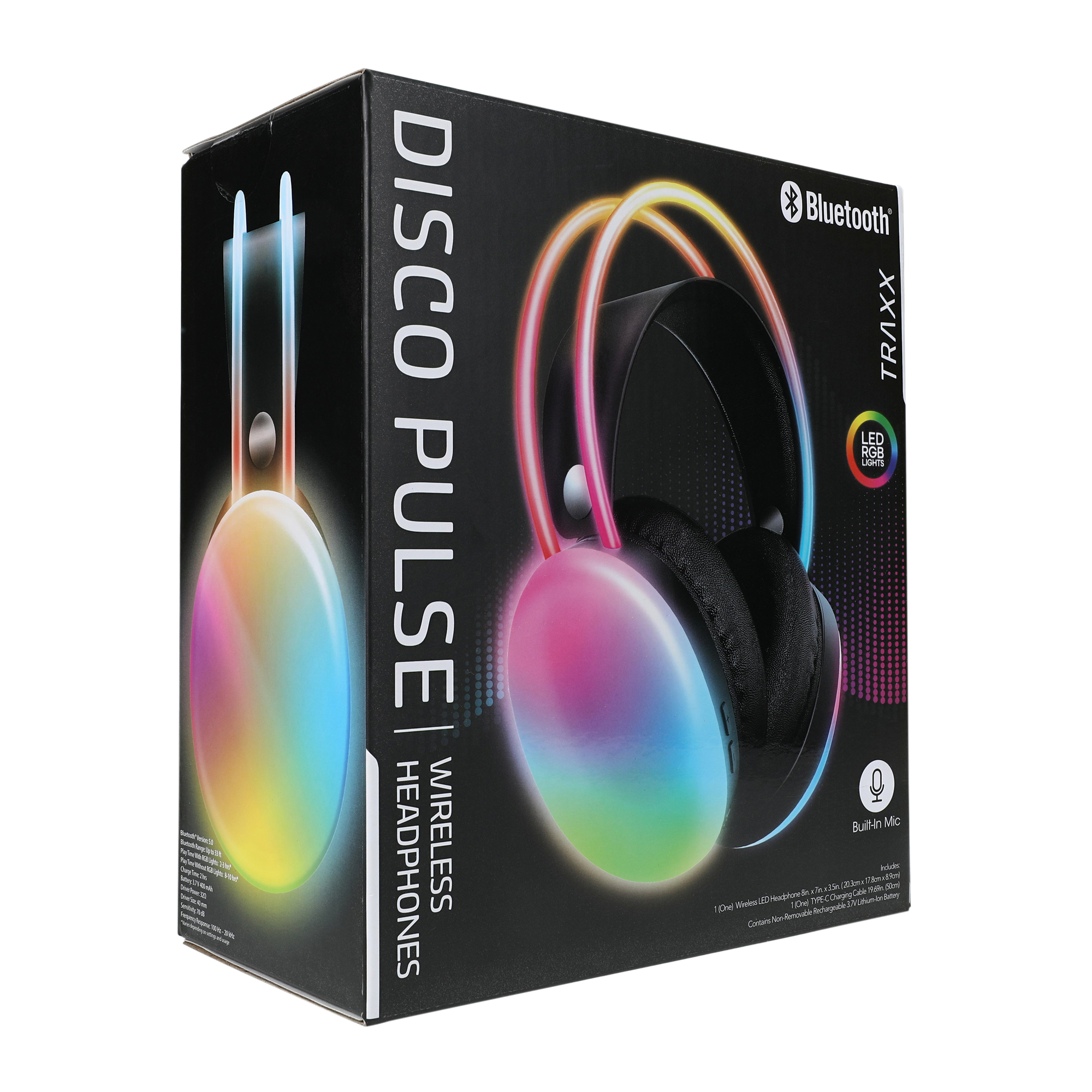 Disco Pulse LED Bluetooth® Headphones With Mic