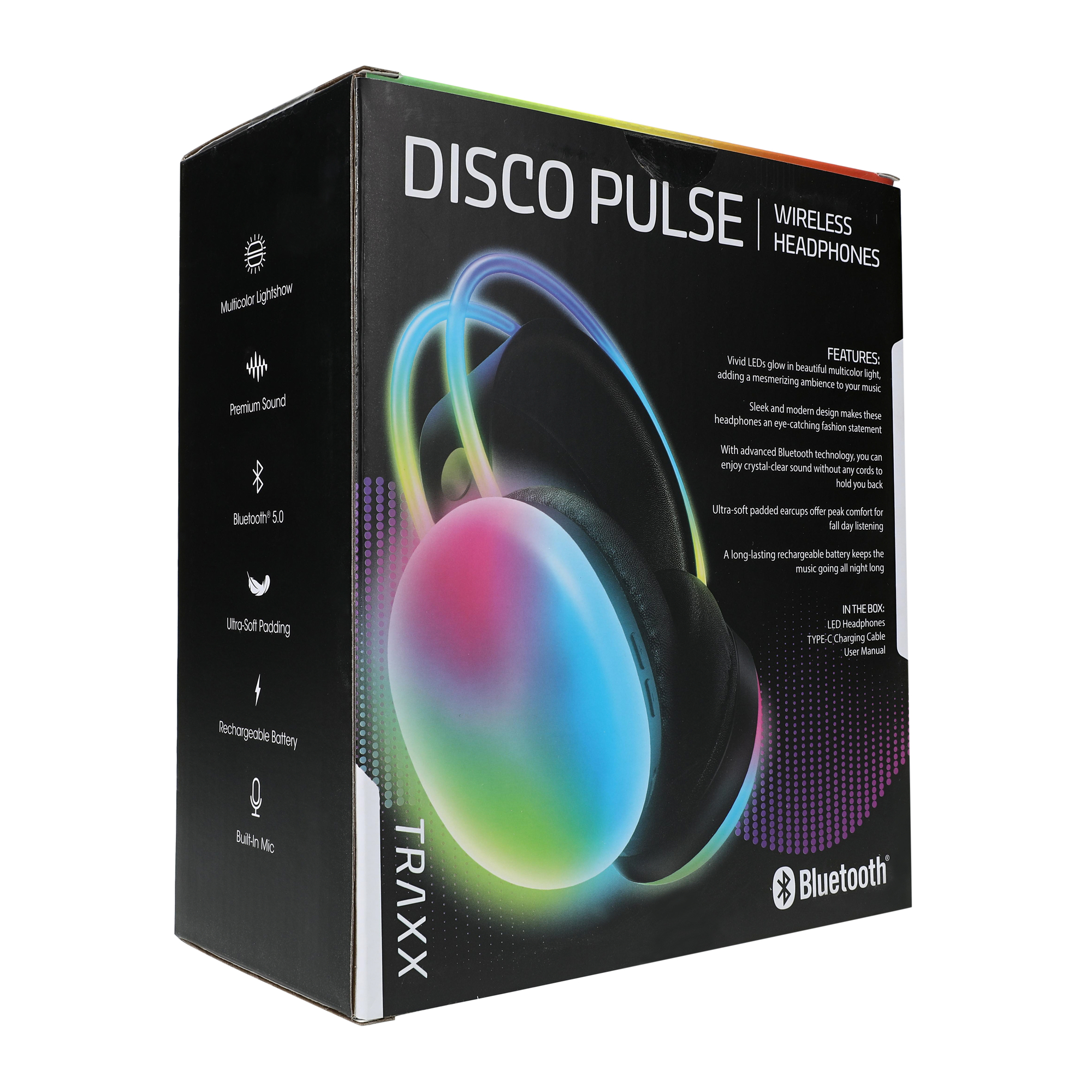 Disco Pulse LED Bluetooth® Headphones With Mic