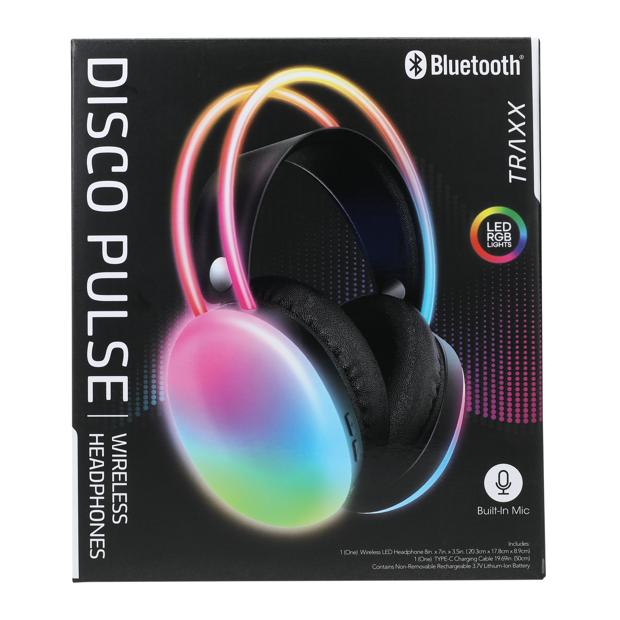 Disco Pulse LED Bluetooth® Headphones With Mic