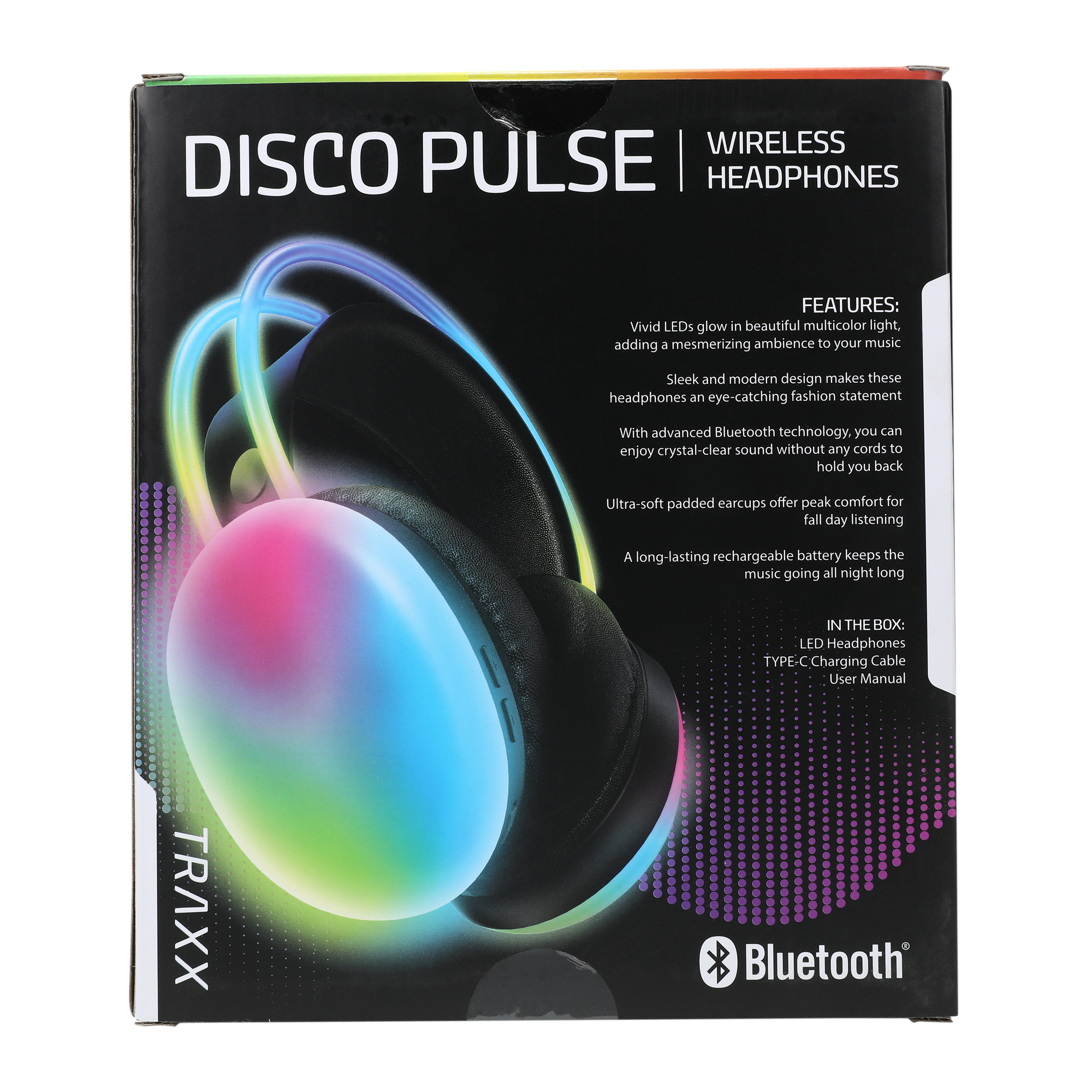 Disco Pulse LED Bluetooth® Headphones With Mic