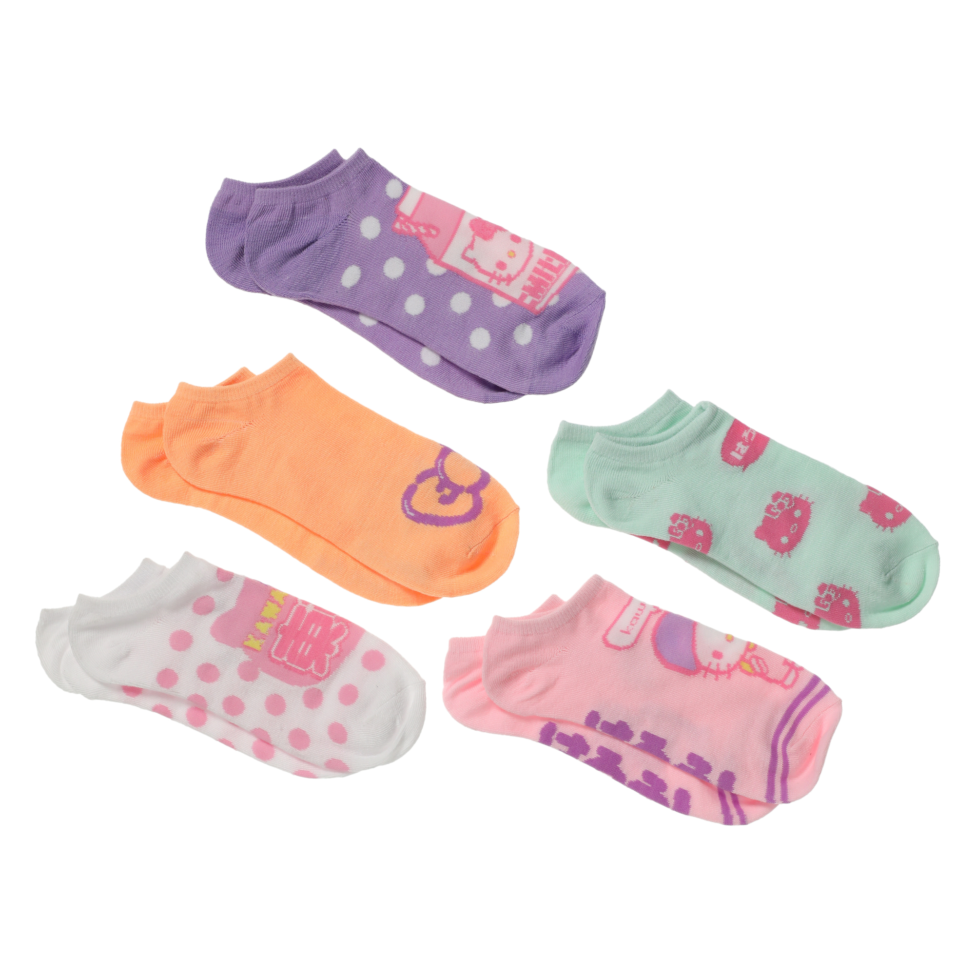 Hello Kitty® Ladies No-Show 5-Pack - Kawaii