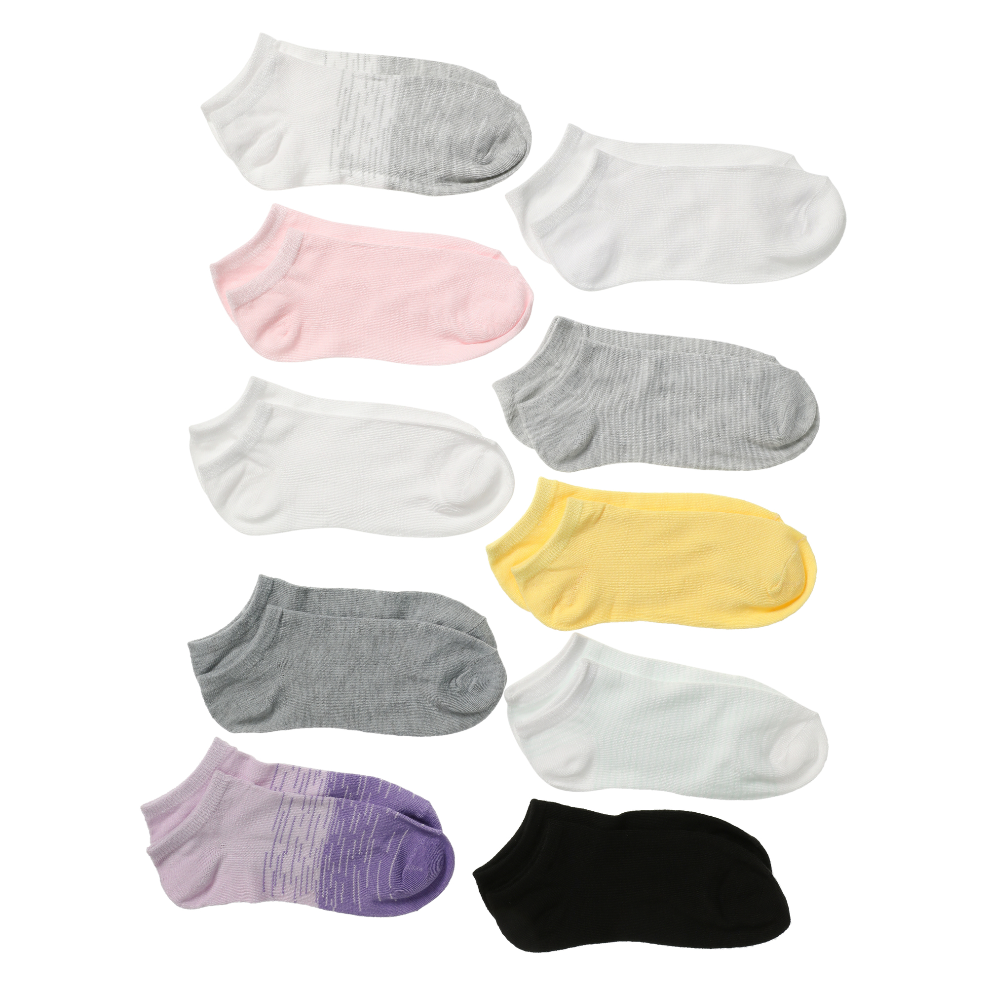 Ladies Low-Cut Socks 10-Pack - Assorted Stripes