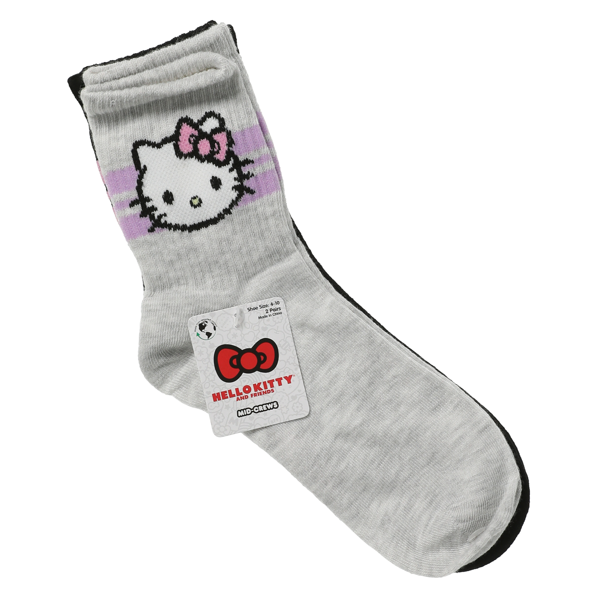 Hello Kitty® And Friends Ladies Mid-Crew Socks 2-Pack
