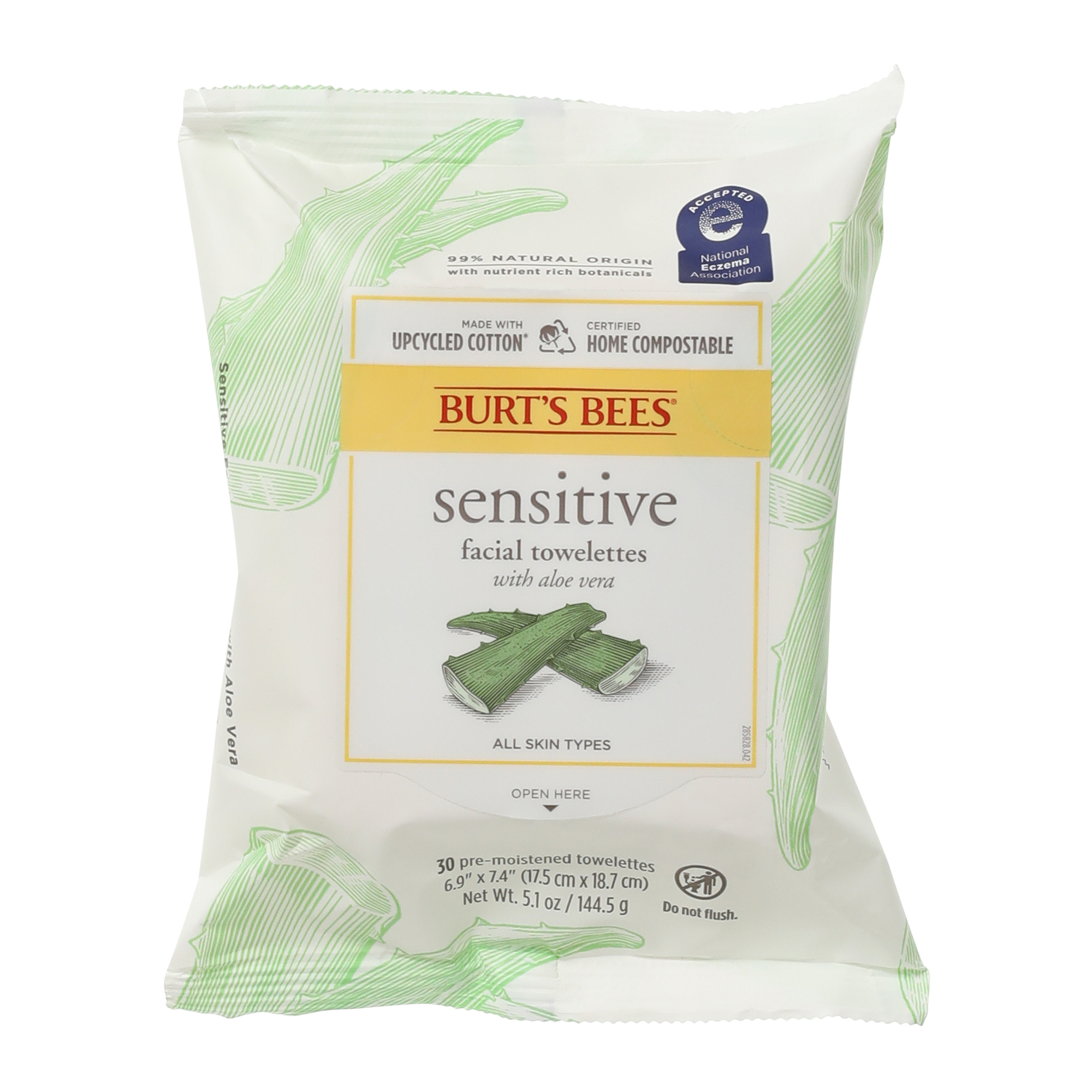 Burt’S Bees® Sensitive Facial Towelettes With Aloe Vera 30-Count