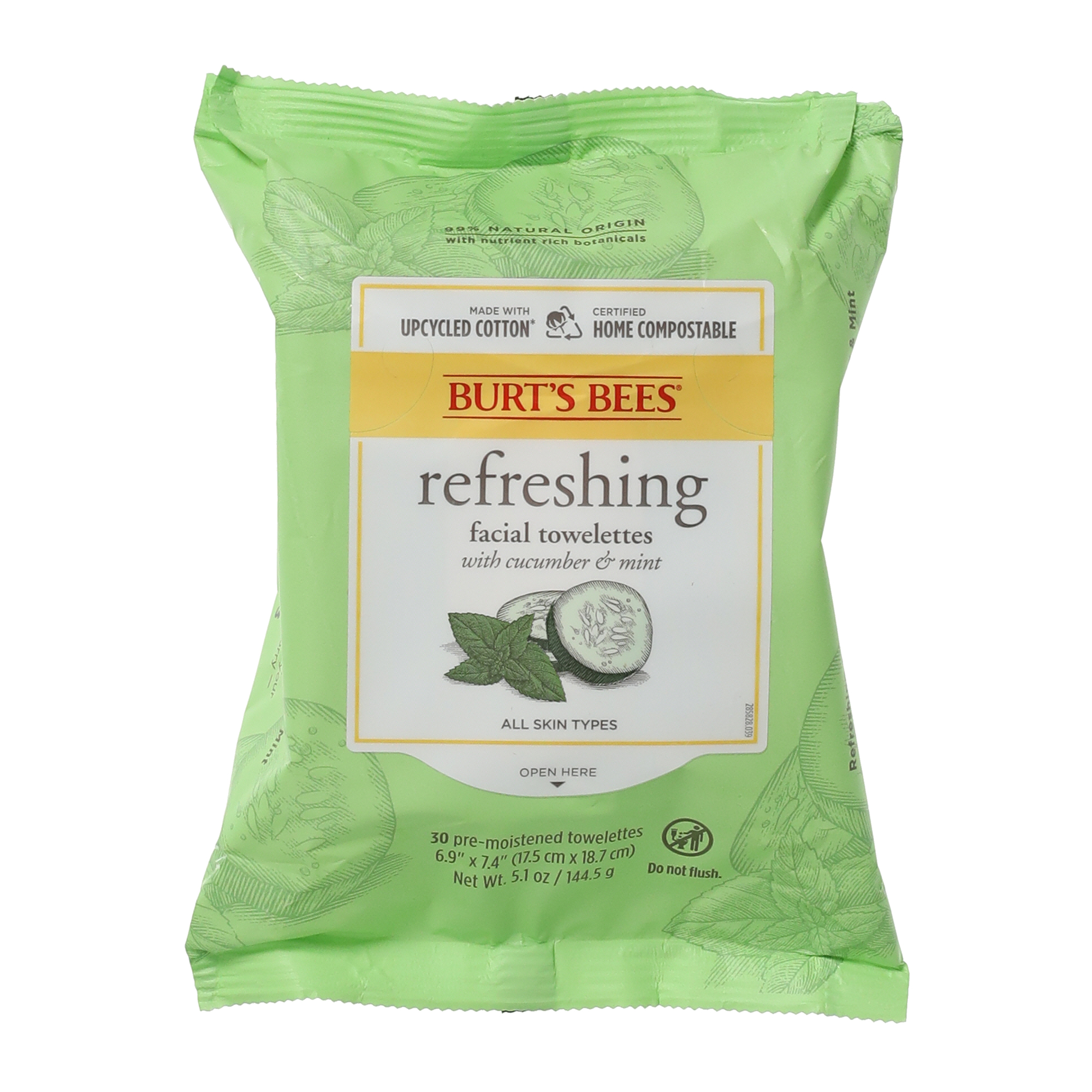 Burt’S Bees® Refreshing Facial Towelettes With Cucumber & Mint 30-Count