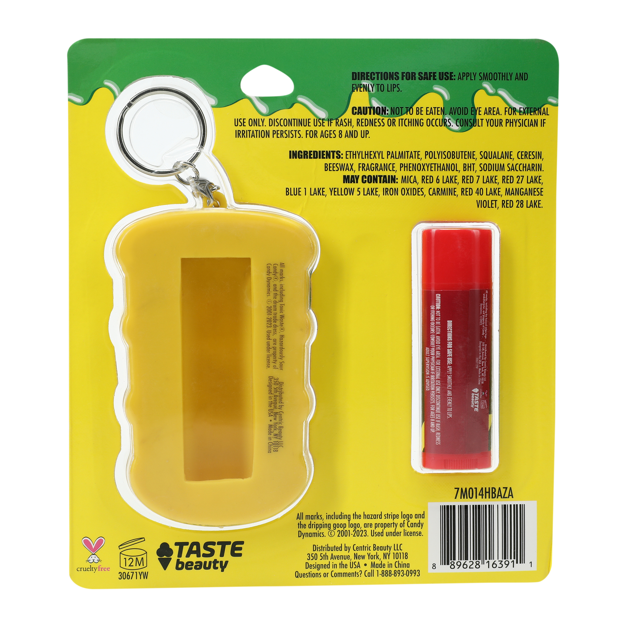 Slime Licker® Toxic Waste Strawberry Flavored Lip Balm & Keychain