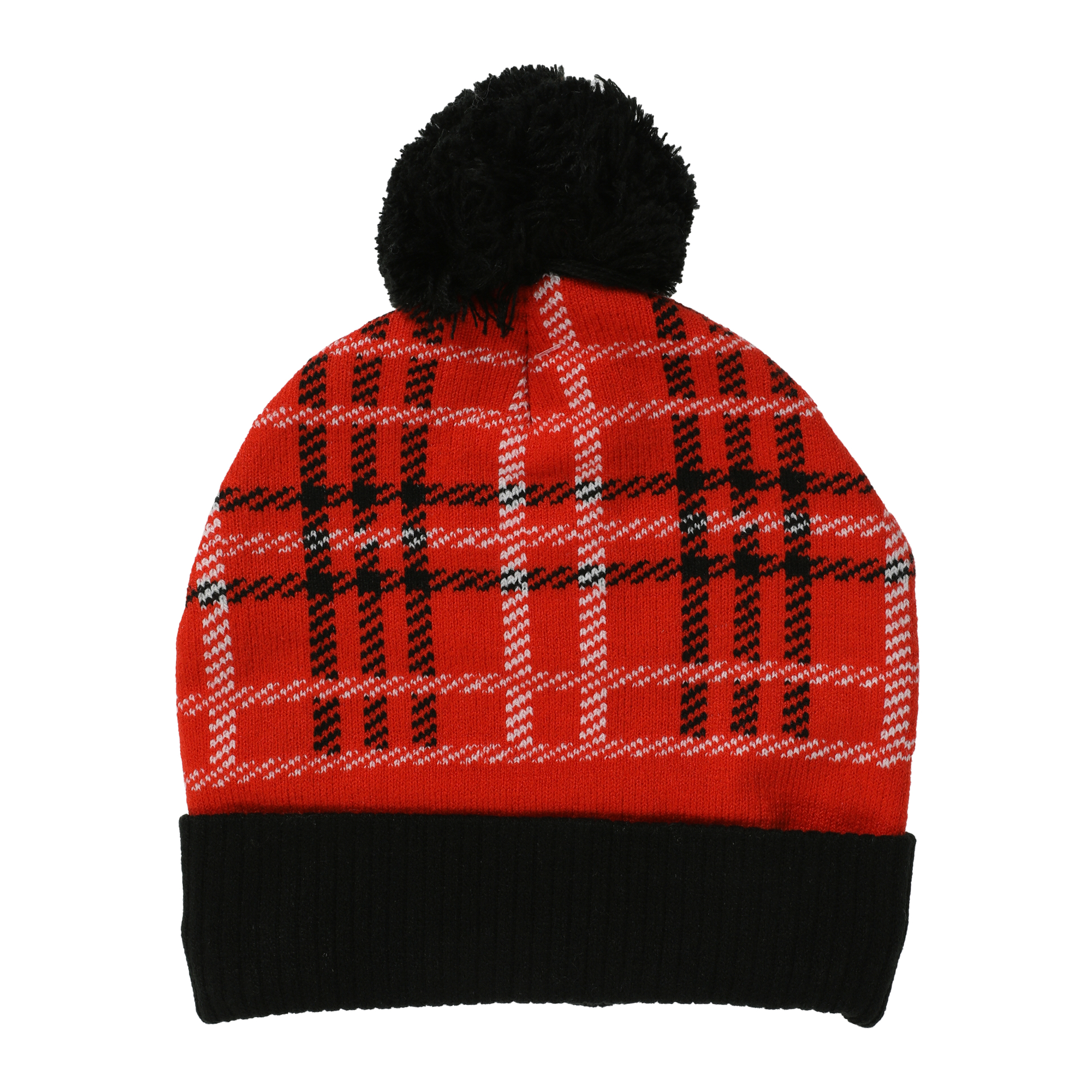Mickey Mouse Plaid Pom Beanie Hat