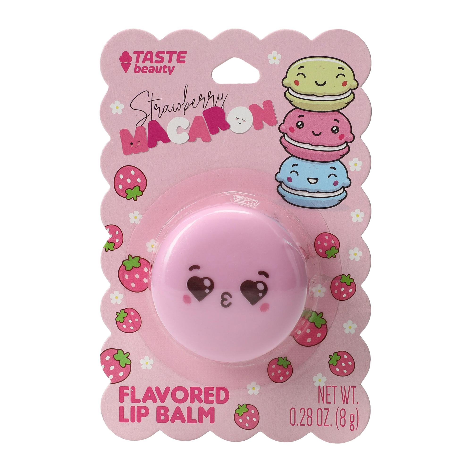 Taste Beauty® Flavored Kawaii Macaron Lip Balm 0.28oz - Strawberry