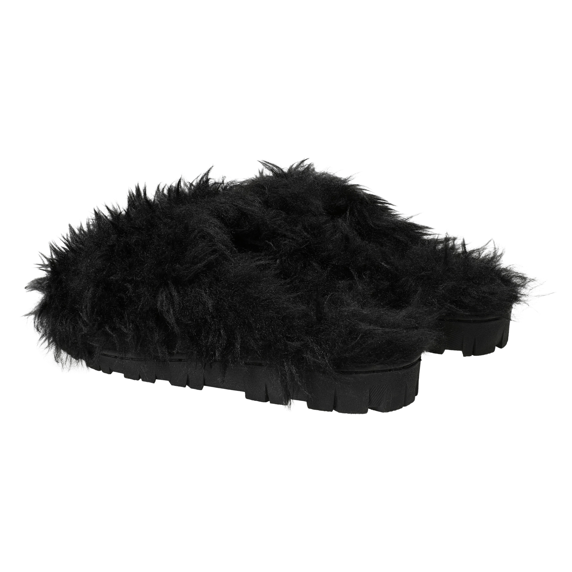 Ladies Faux Fur Fuzzy Slippers